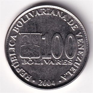 Yabancı Madeni ParalarVenezuela, 100 Bolivar 2004 ÇİL Madeni Para