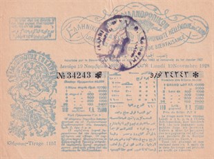 Yabancı PiyangoEaahnika Aaxeion Hellen Kahire topluluğu Piyango Bileti, 19 Kasım 1928
