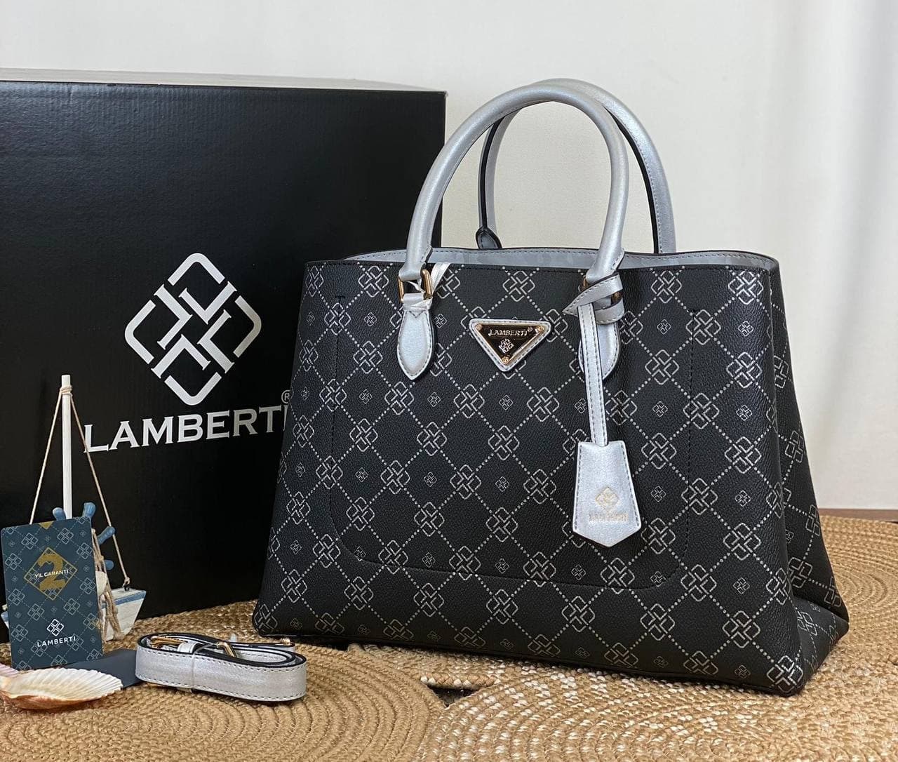 7257 LAMBERTİ CRESTED TOTE OPEN MAUTH 