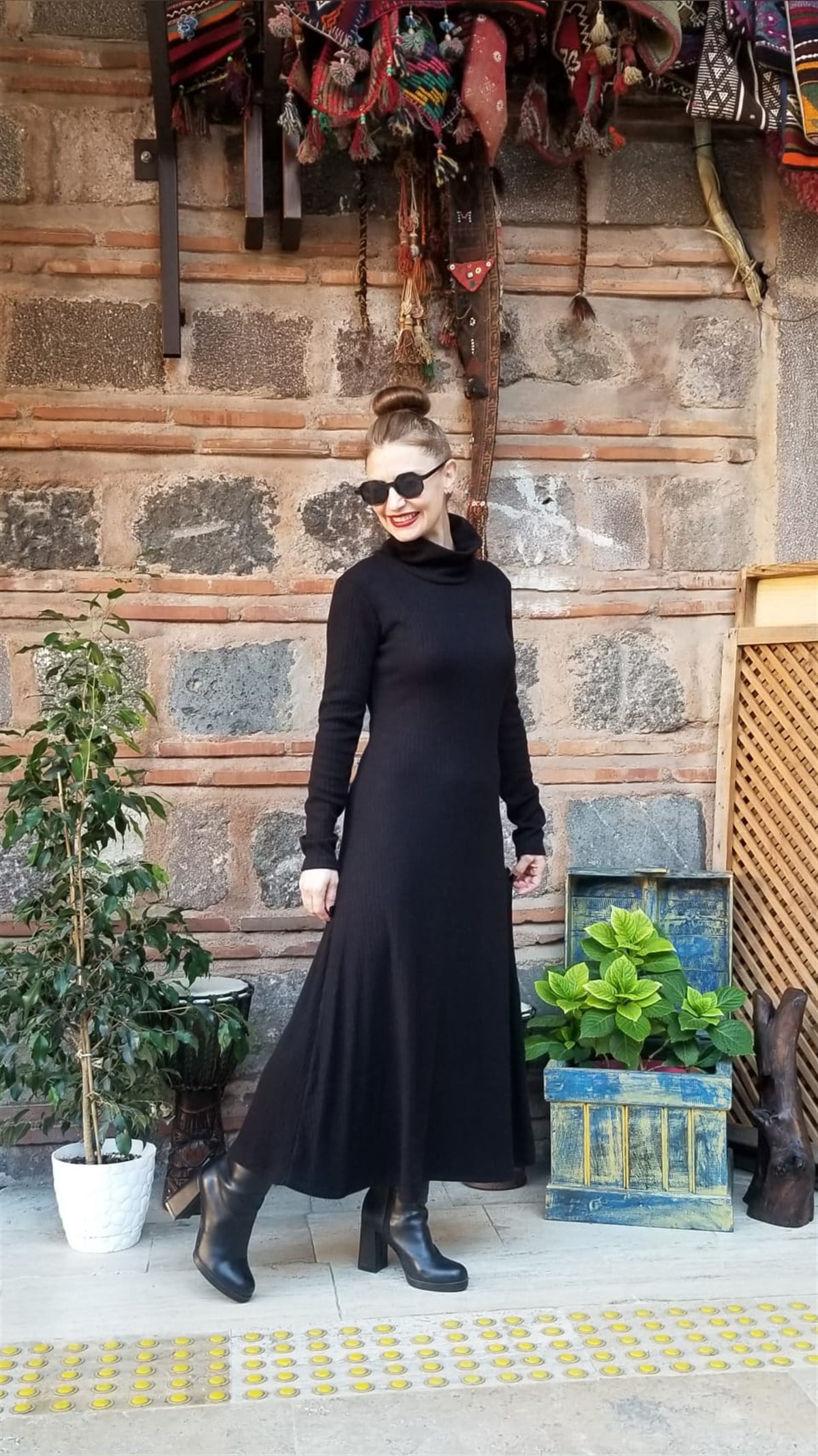  Siyah İtalyan Triko Elbise