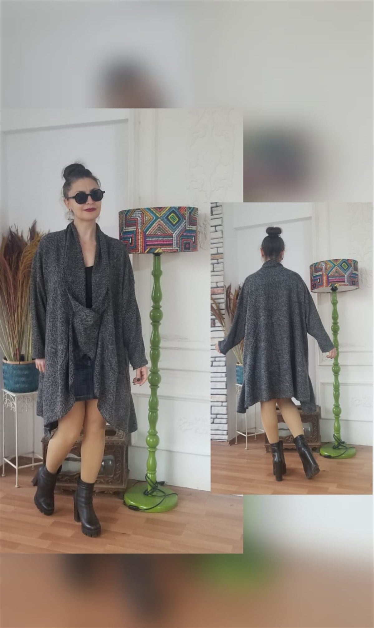 Antrasit Venüs Tunik