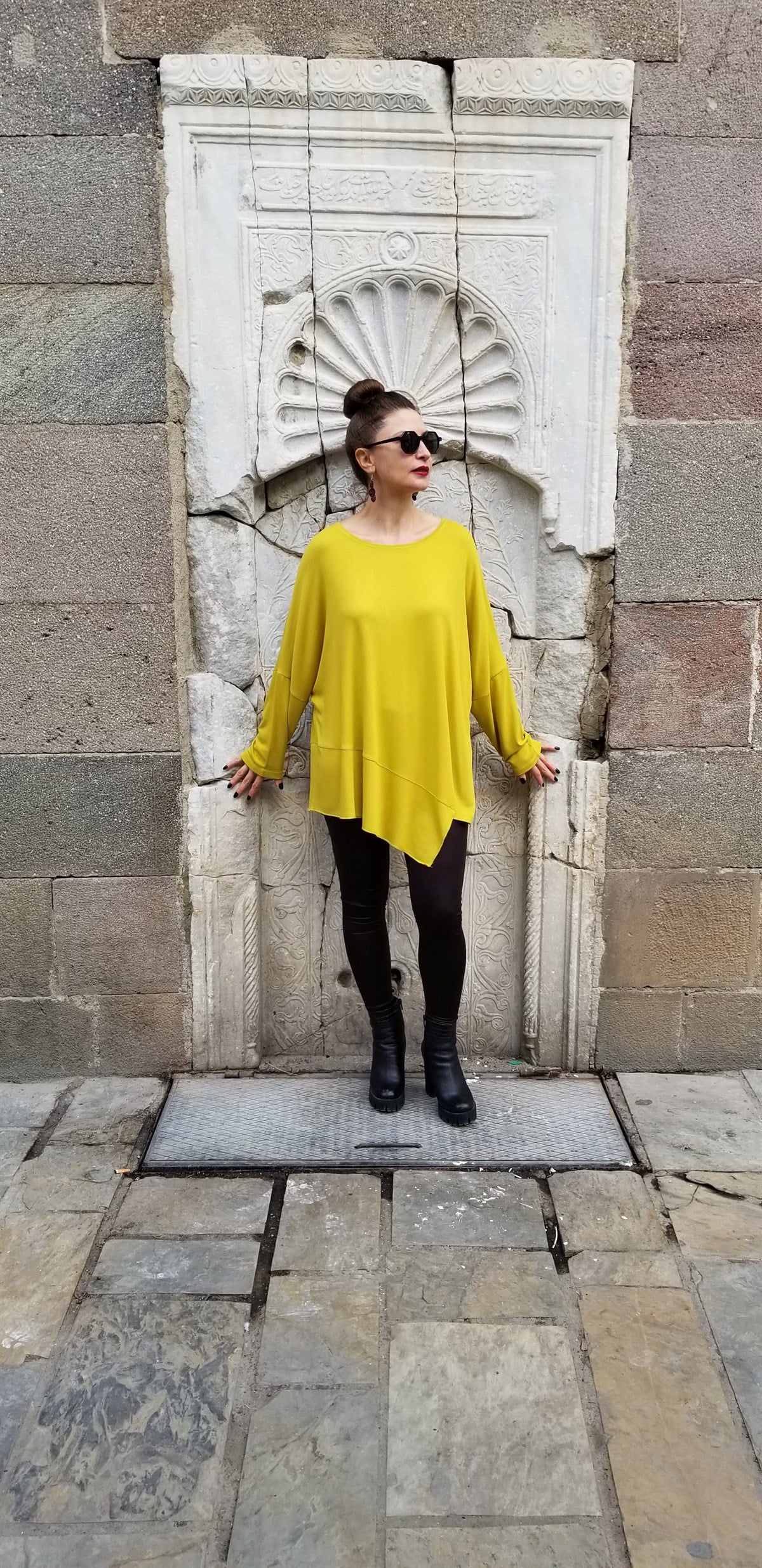 Asit Asimetrik Bluz (Triko Kumaş)
