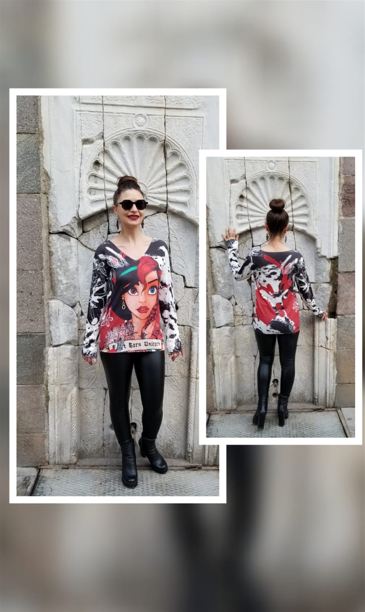 Baskılı Pamuklu Bluz