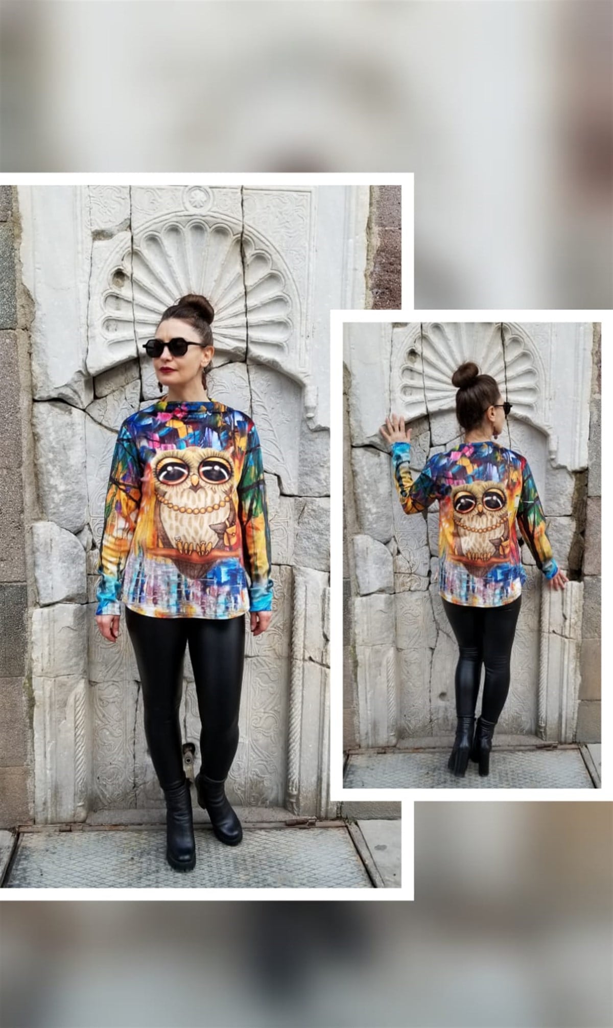 Baskılı Pamuklu Bluz