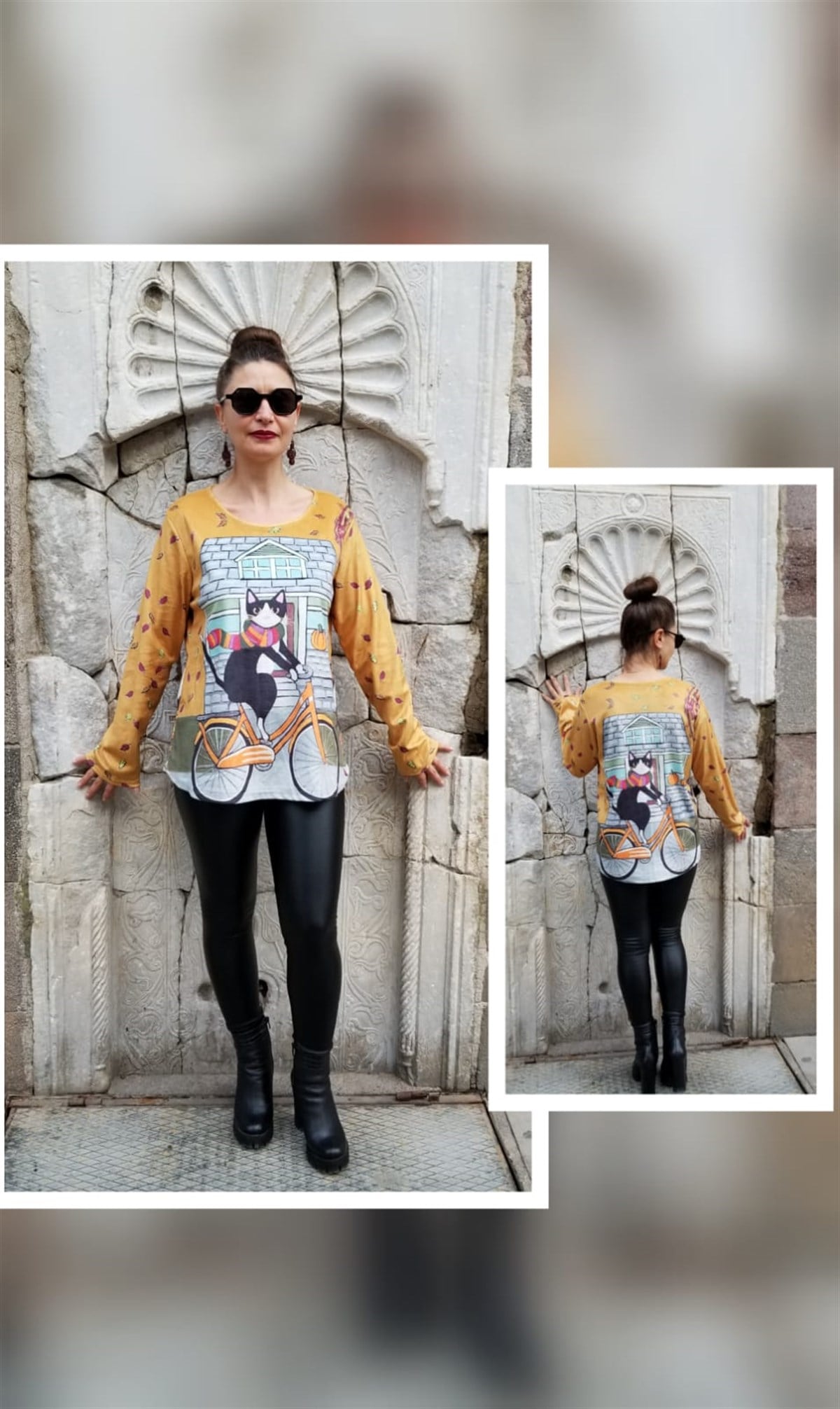 Baskılı Pamuklu Bluz