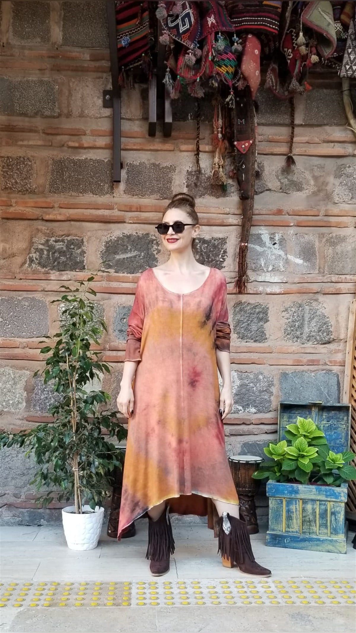 Batik Desenli Elbise