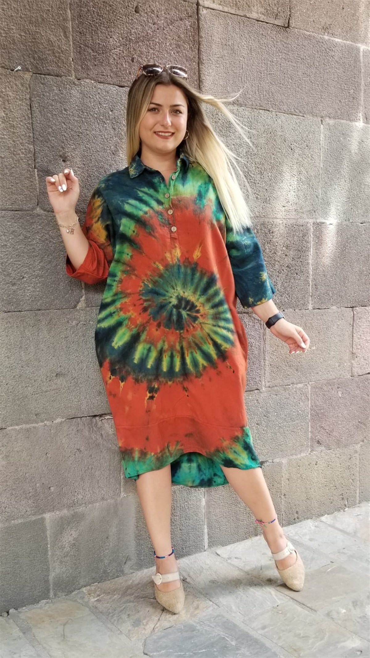 Batik Desenli Elbise