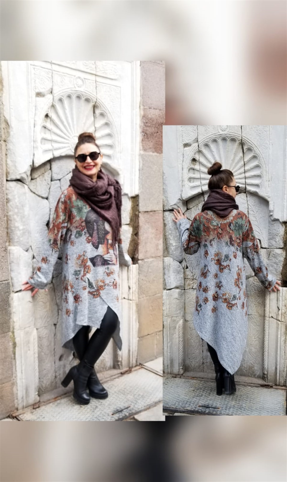 Desenli Asimetrik Tunik