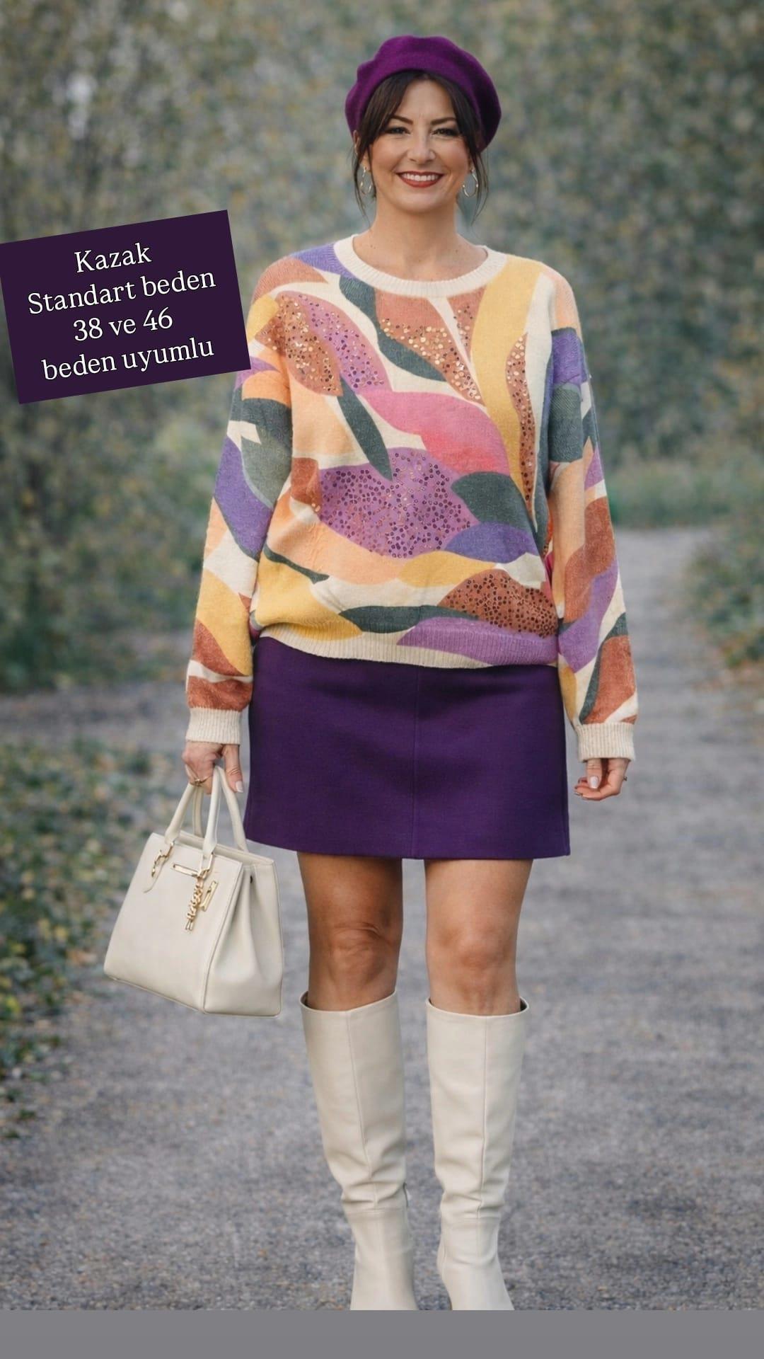 Desenli Kazak Renkli