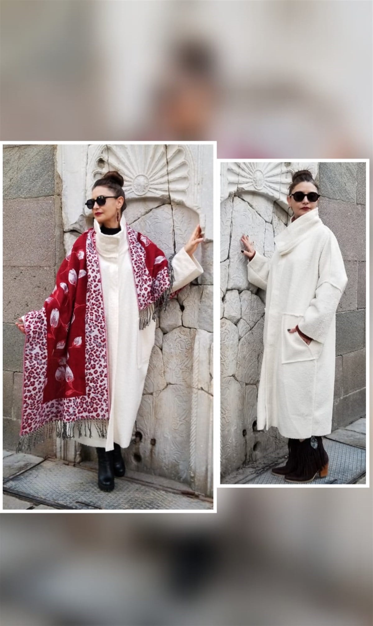 Ekru Uzun Kaban (Oversize)