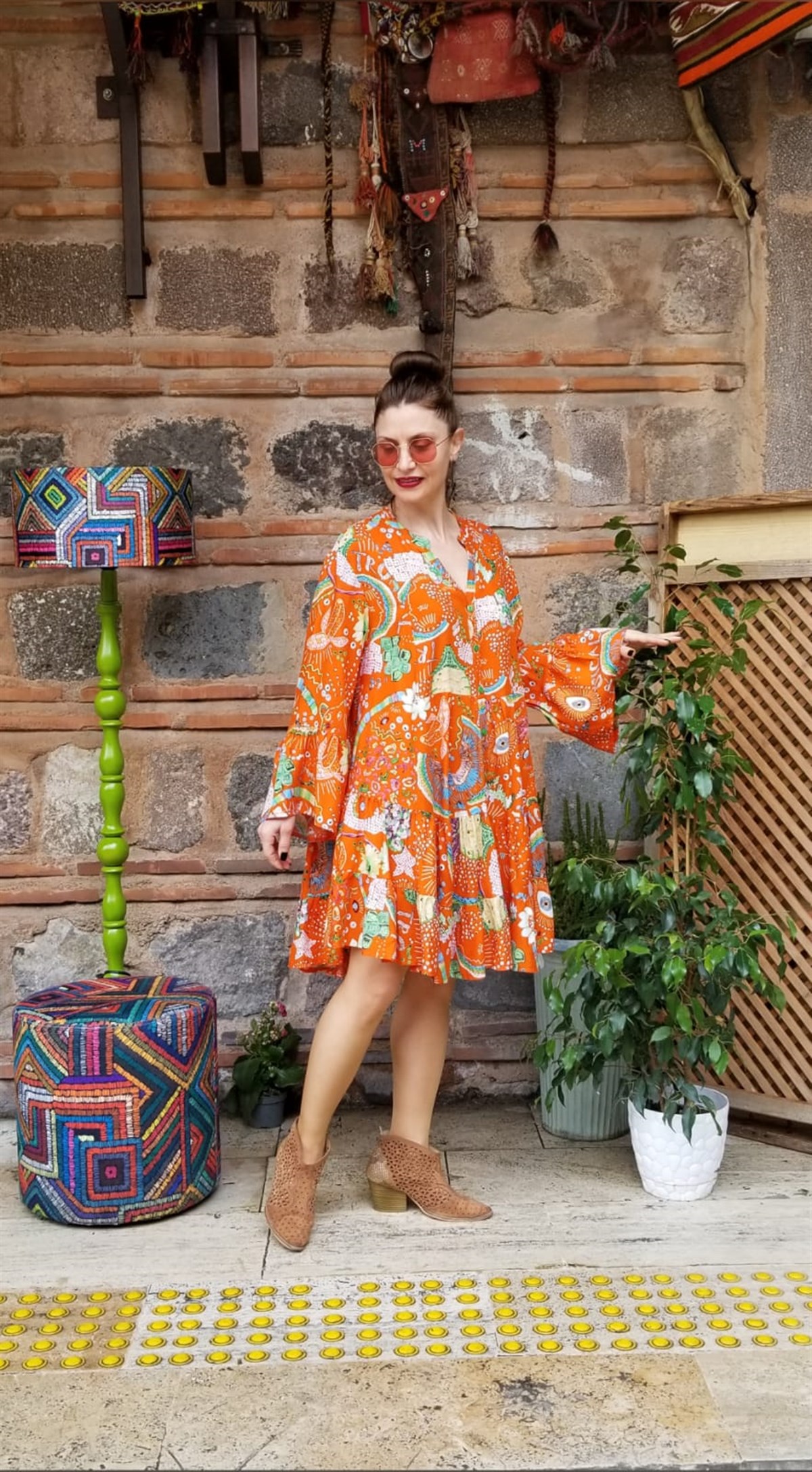 Etnik Desen Bohem Elbise