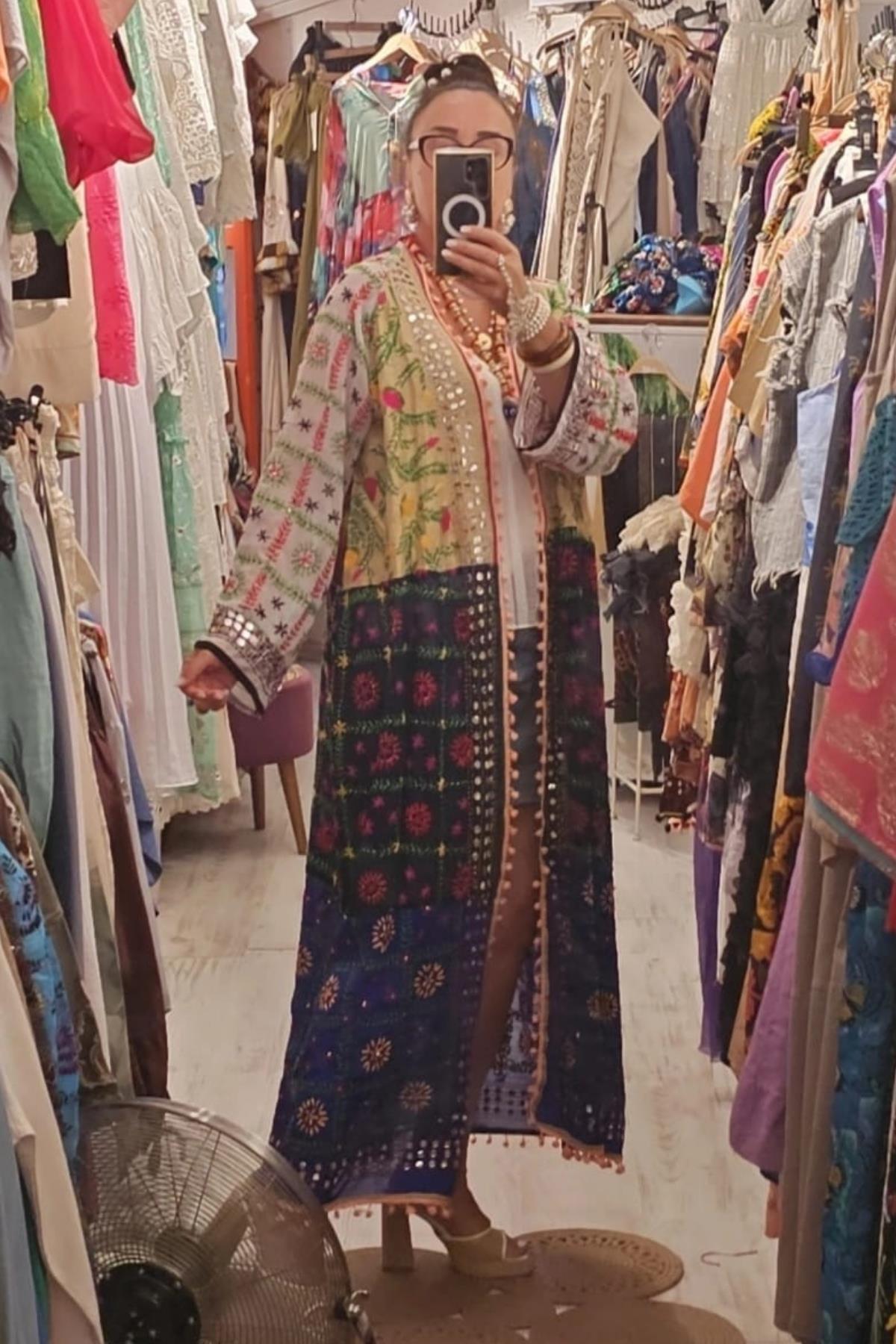 Etnik El İşi Pamuk Kumaş Kimono