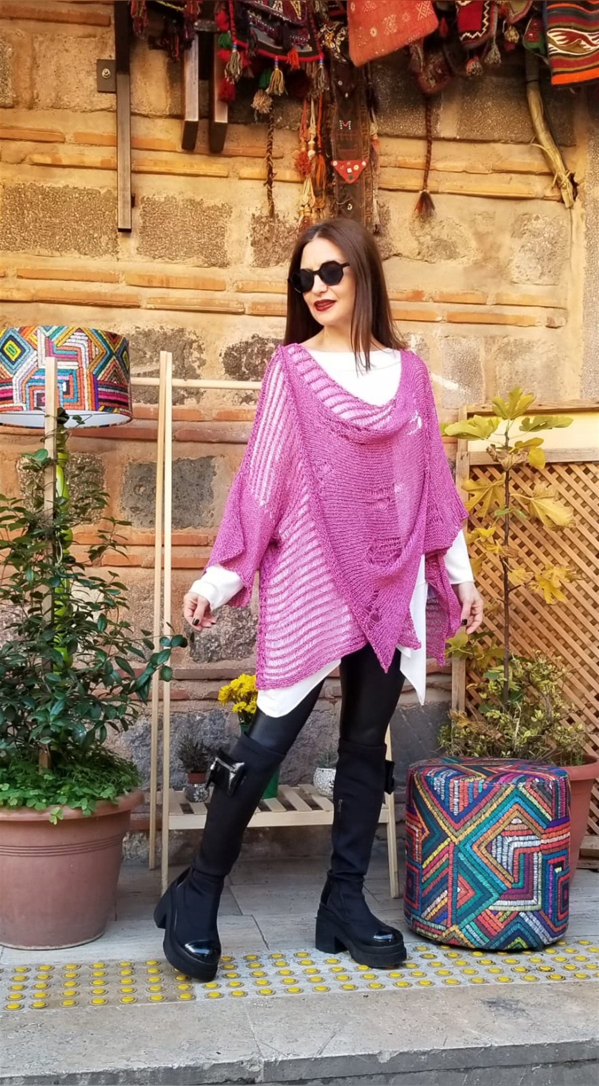 Fuşya Çıtçıtlı Bluz/Hırka
