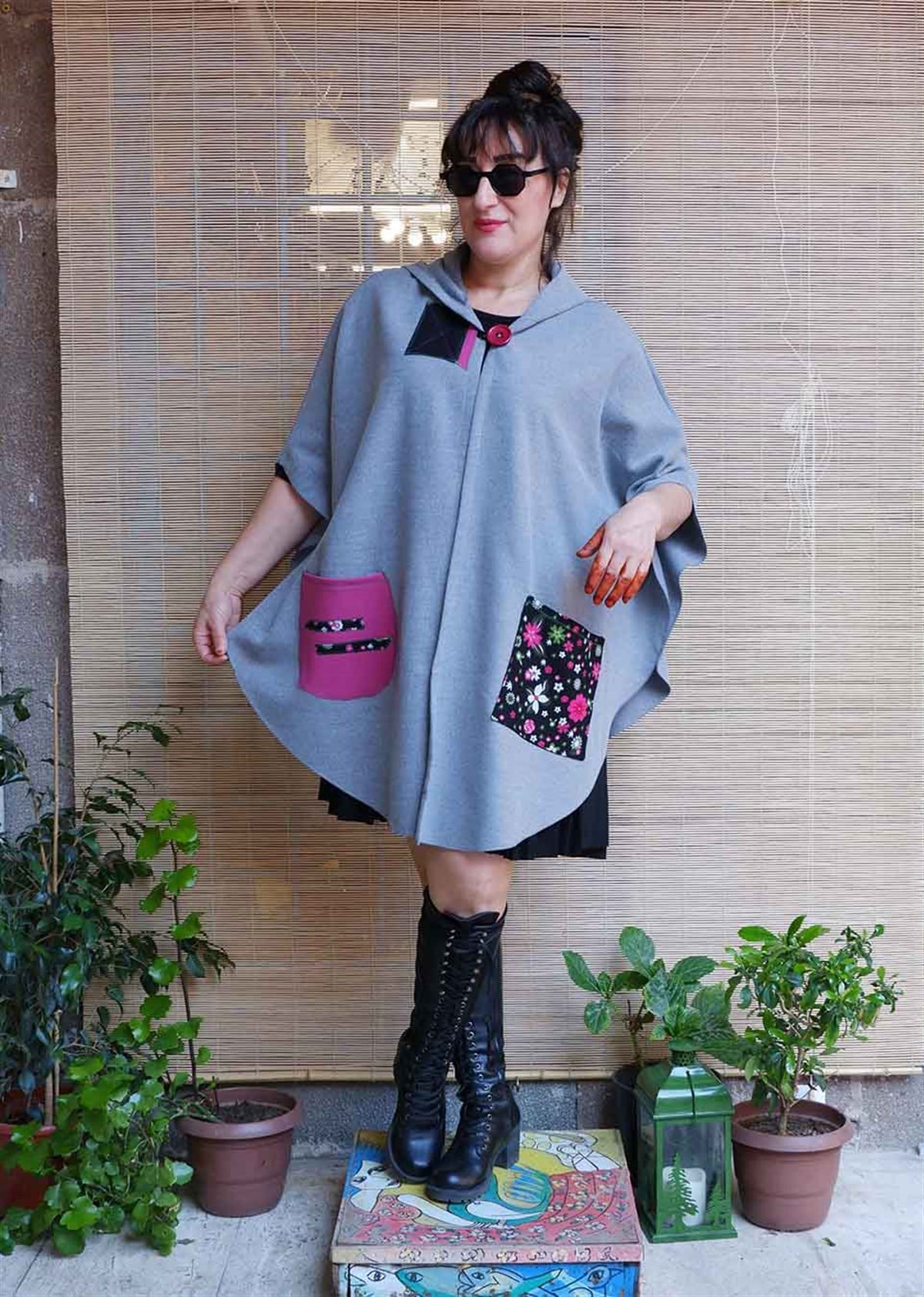 Haki Kapşonlu Kaşe Pnço