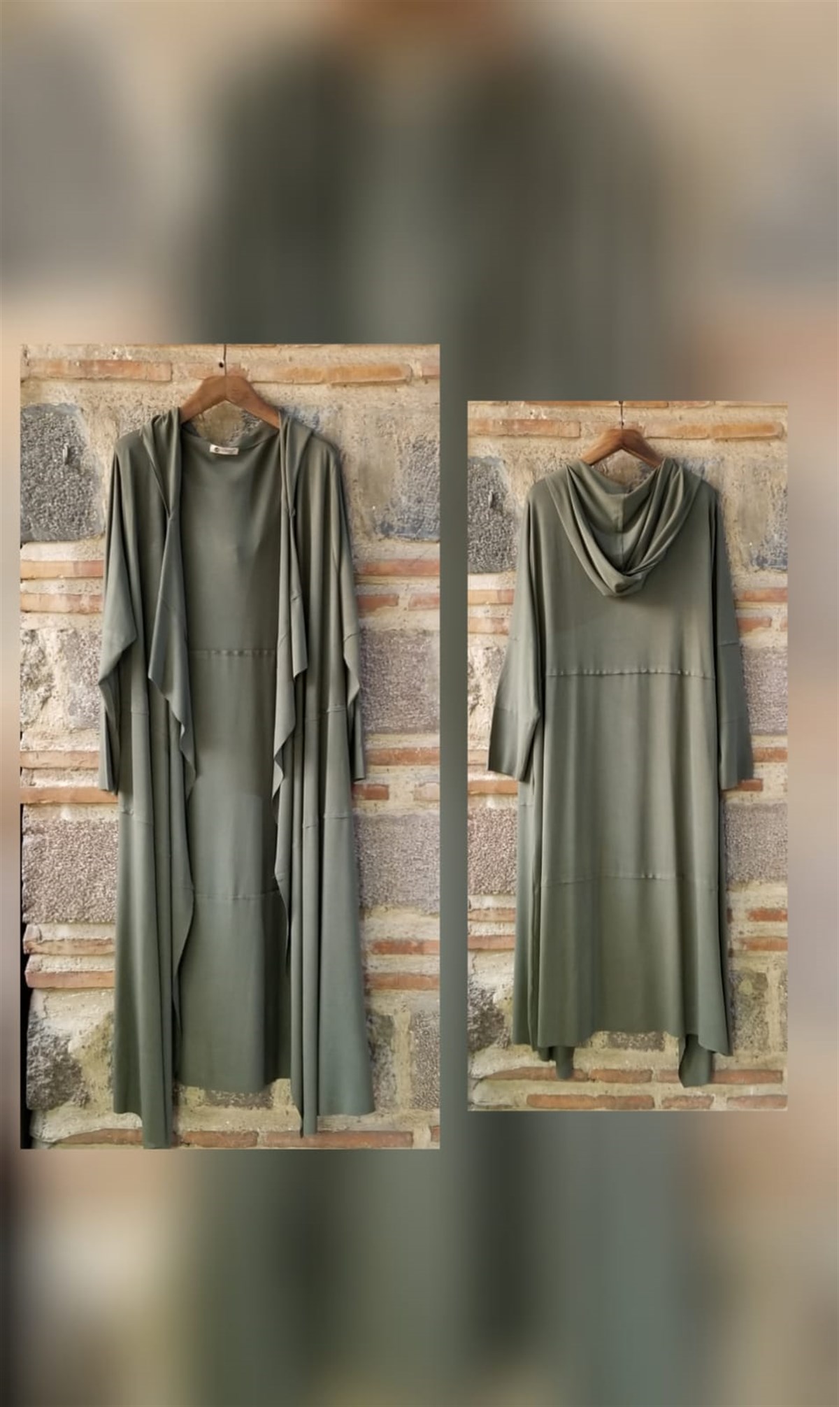 Haki Triko Kaftan