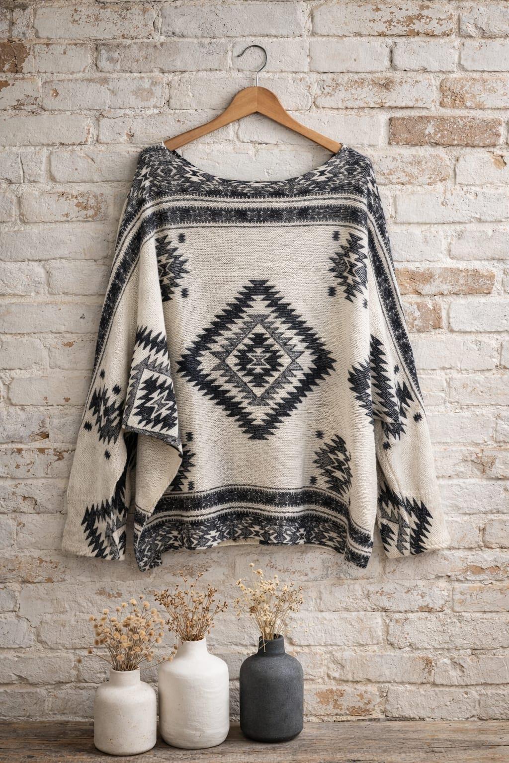 İtalian Kilim Desen Triko Bluz