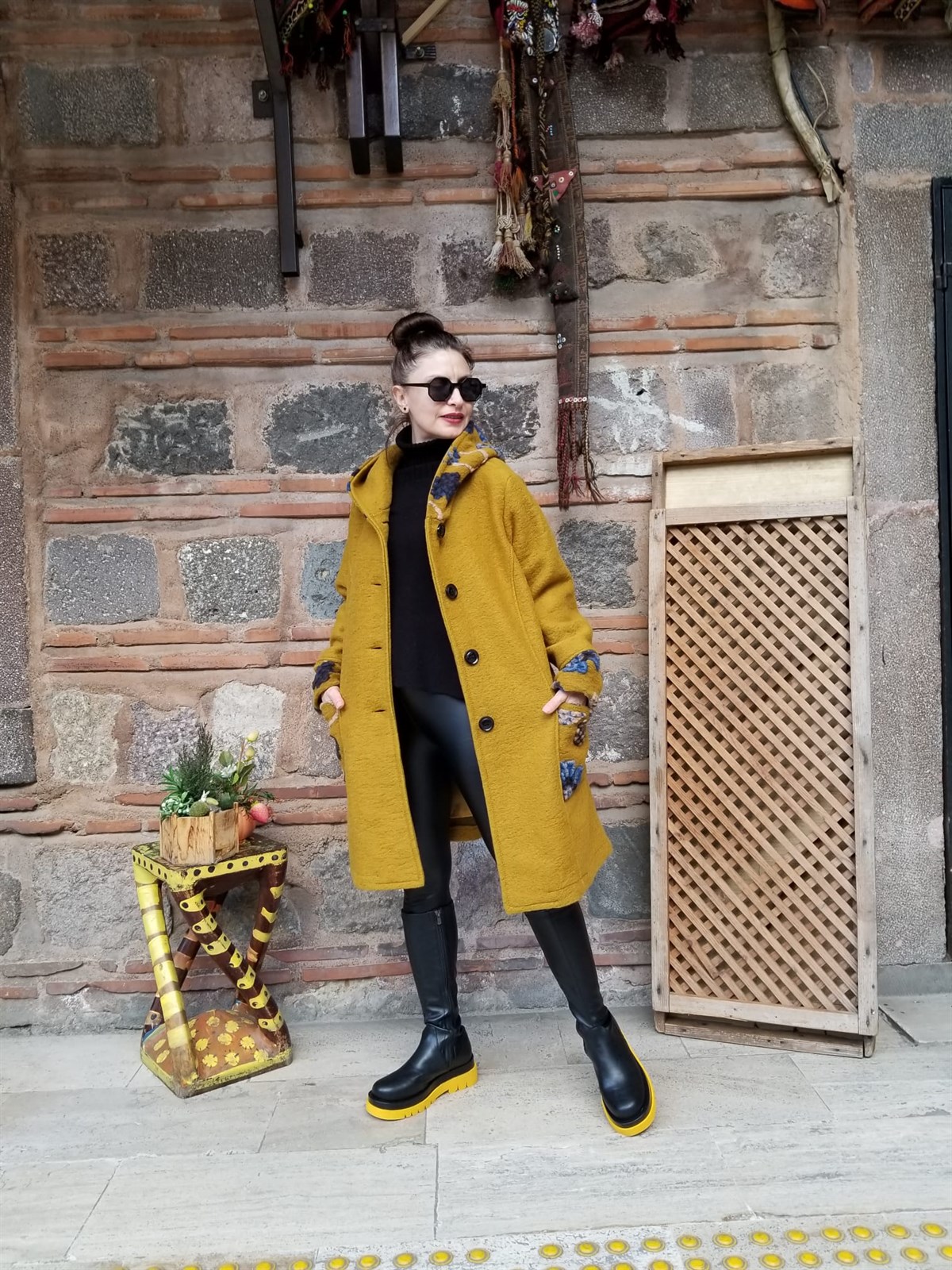 İtalyan İçi Astarlı Keçe Kumaş Kaban Standart Beden