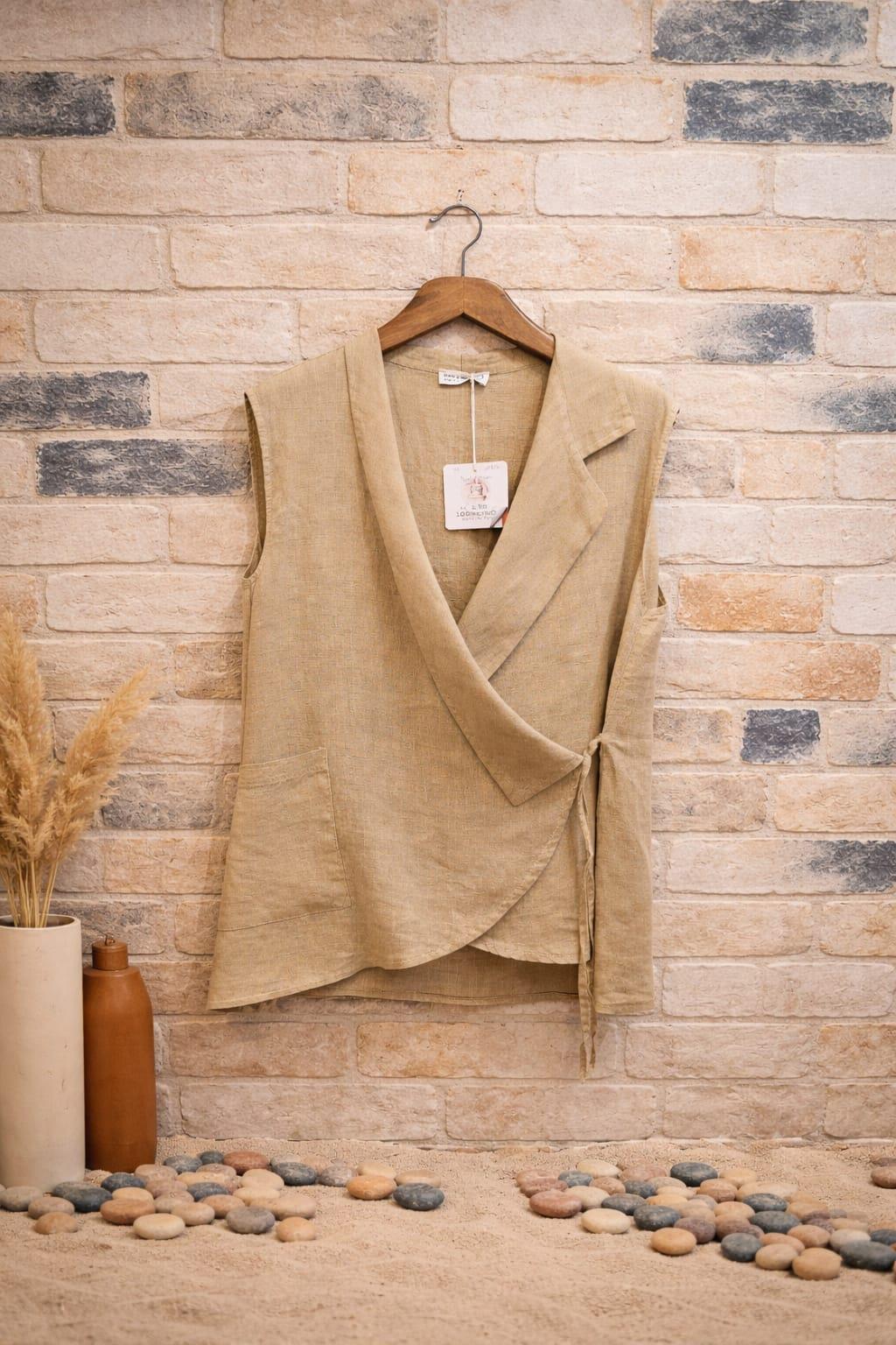 İtalyan Kuruvaze Keten Bluz