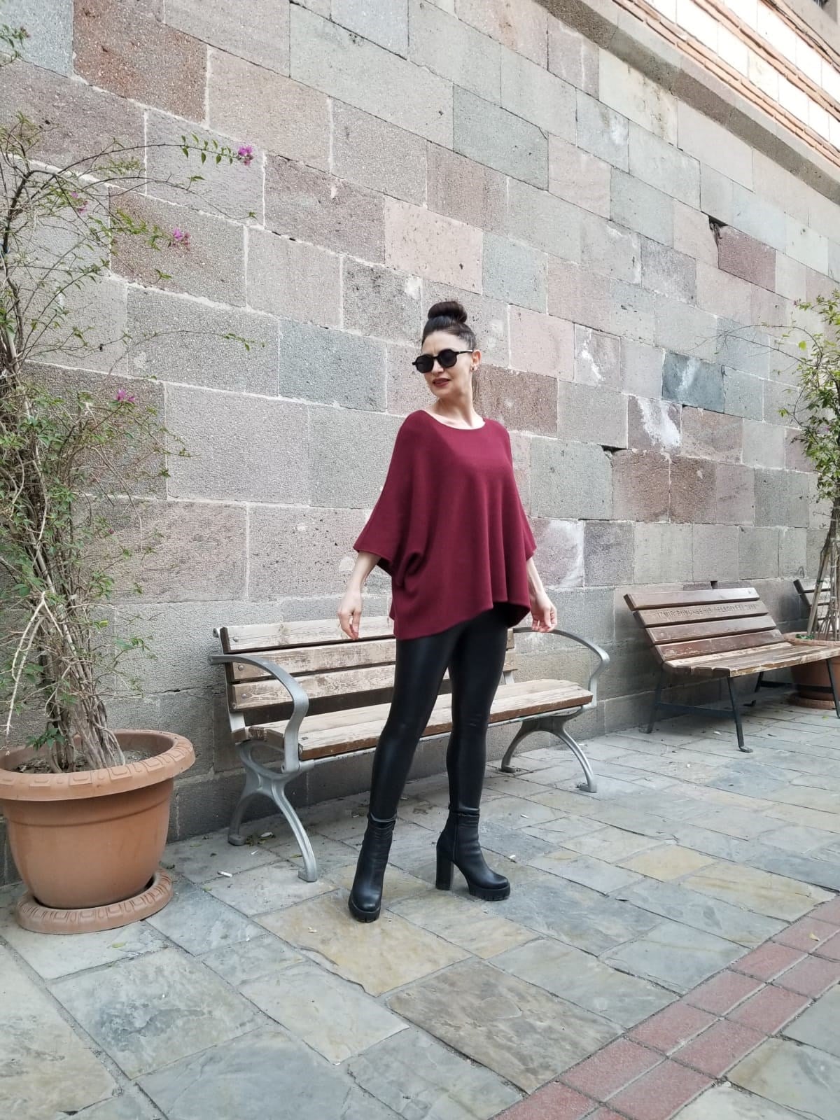 İtalyan Örme Triko Bluz Bordo