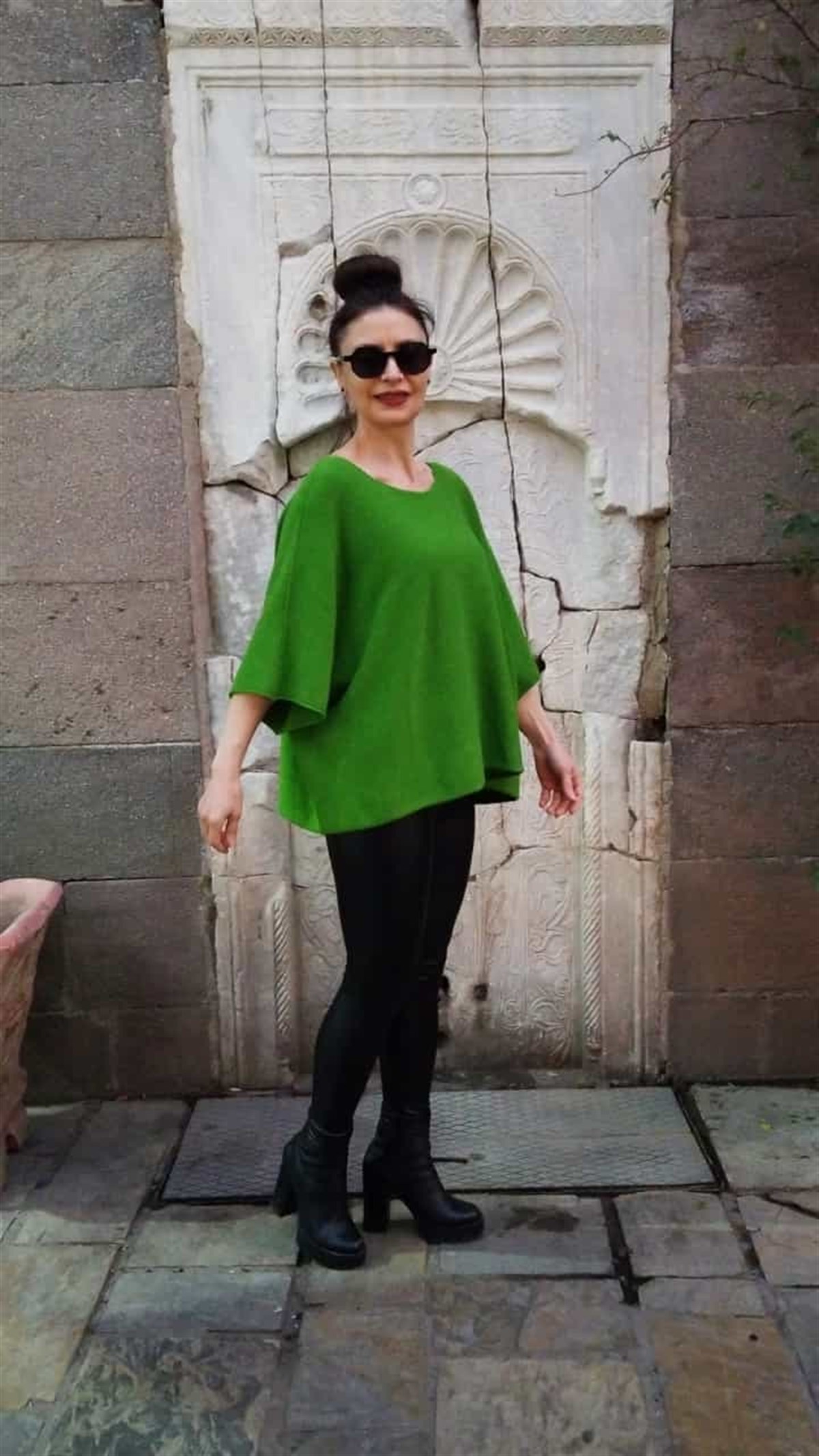 İtalyan Örme Triko Bluz Çimen Yeşili