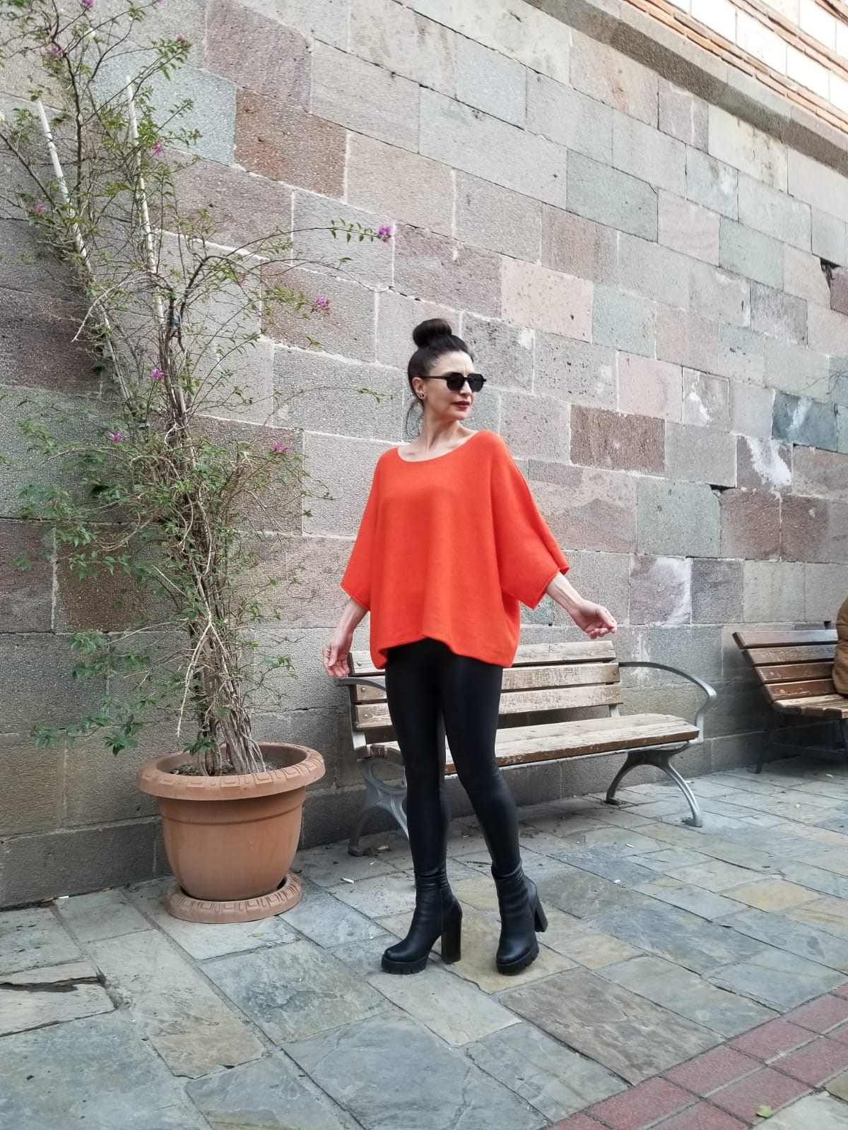 İtalyan Örme Triko Bluz Turuncu