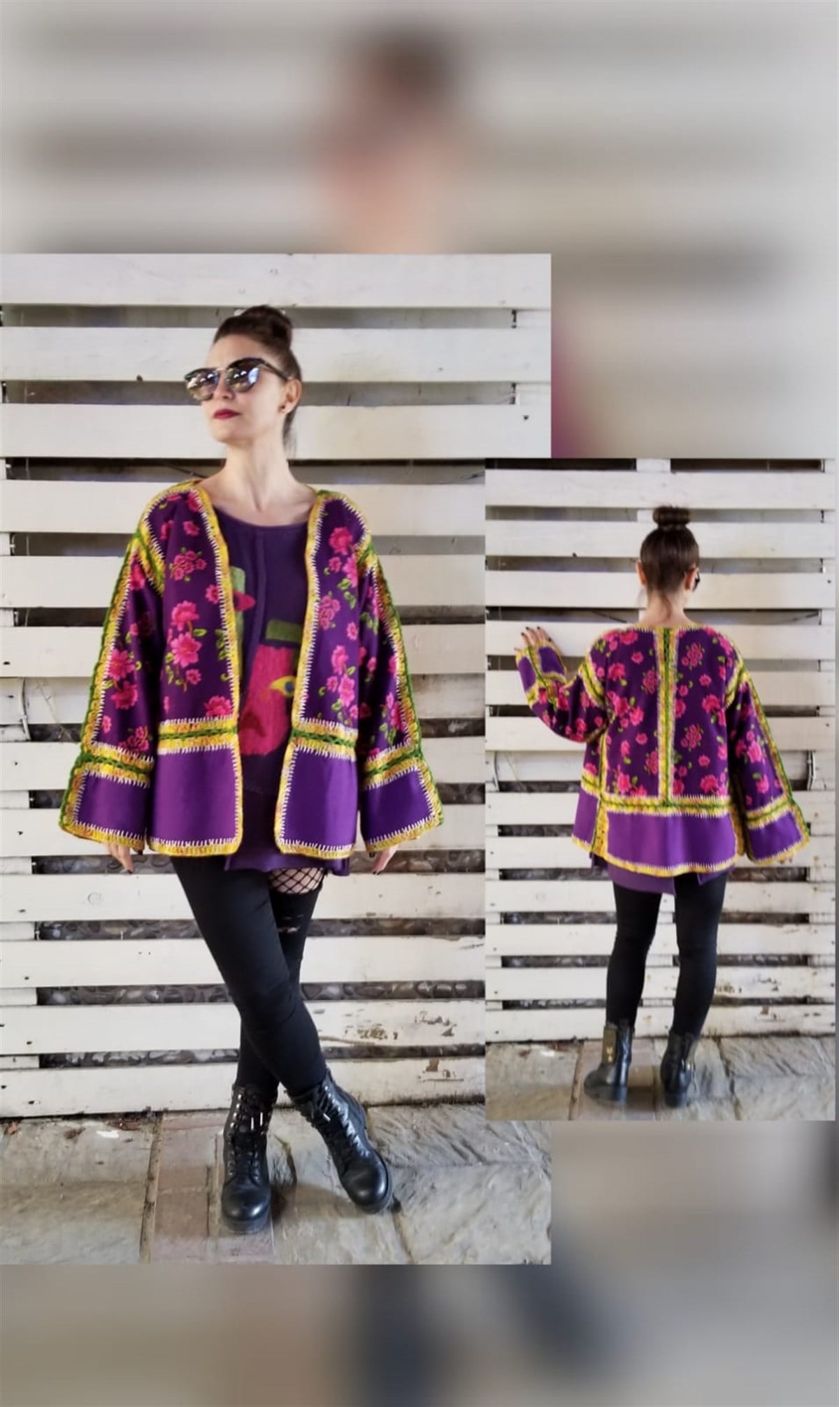 Pazen Ve Kaşe El İşi Detaylı Hırka 