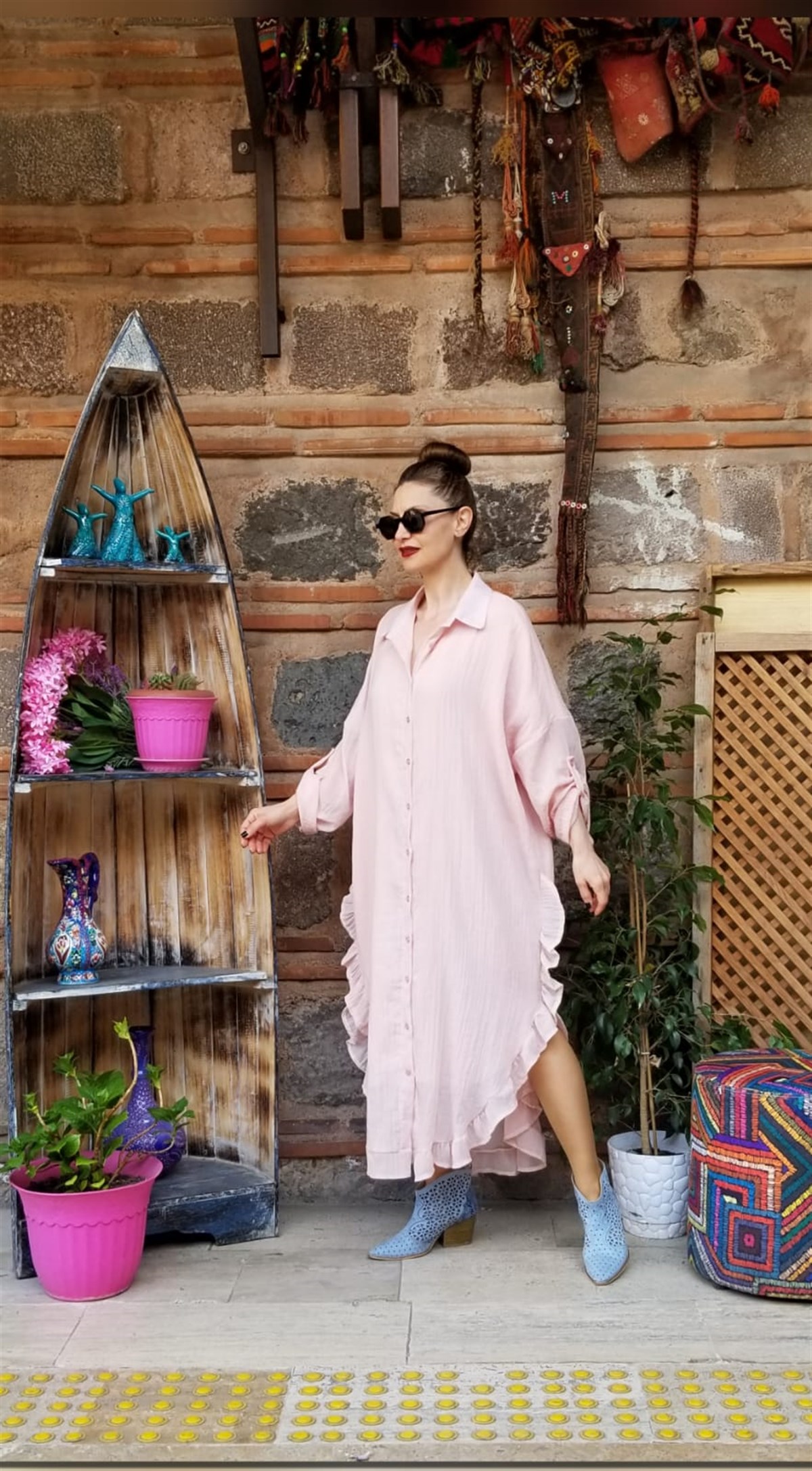 Pudra İçi astarlı Gömlek Elbise