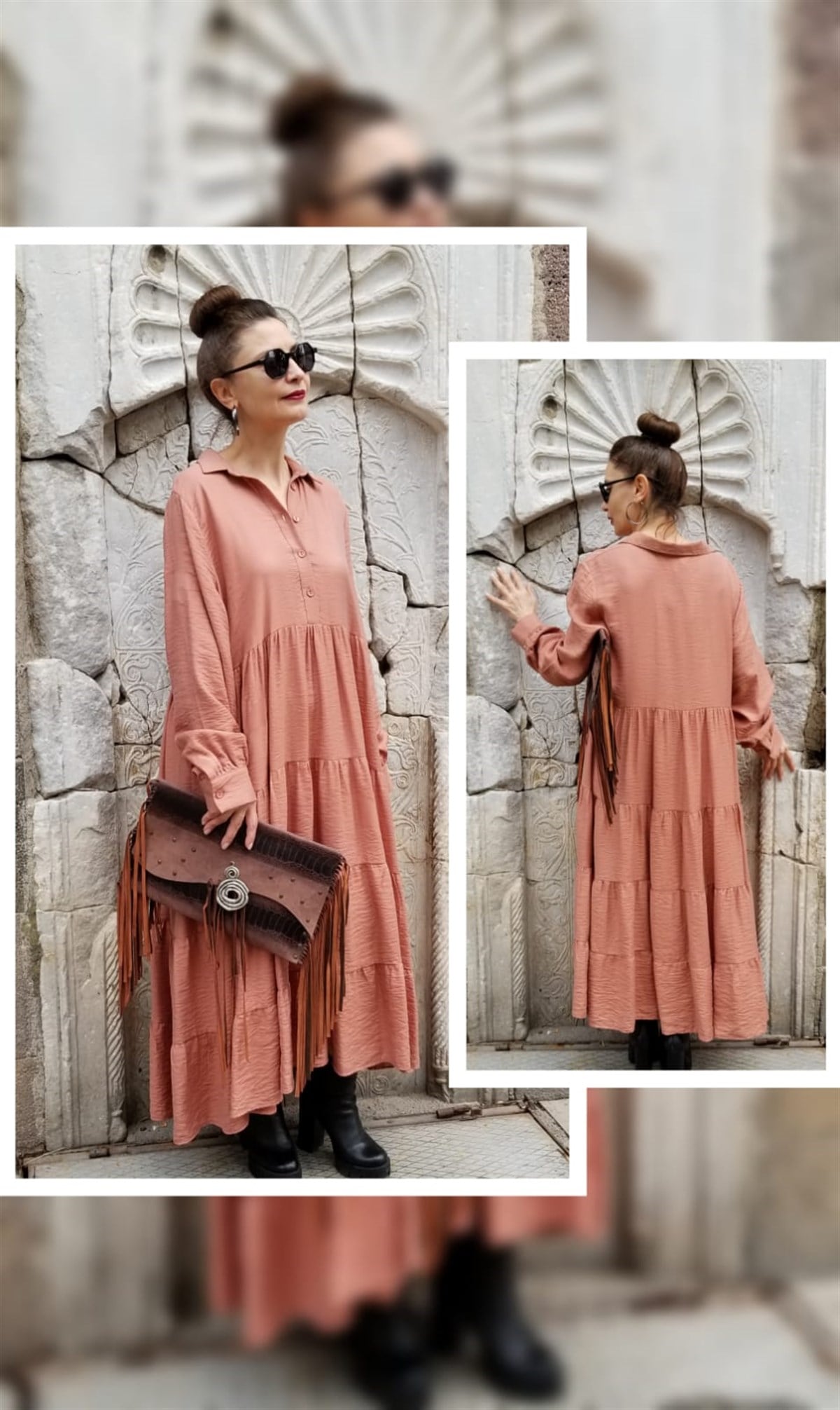 Pudra Pembe Elbise