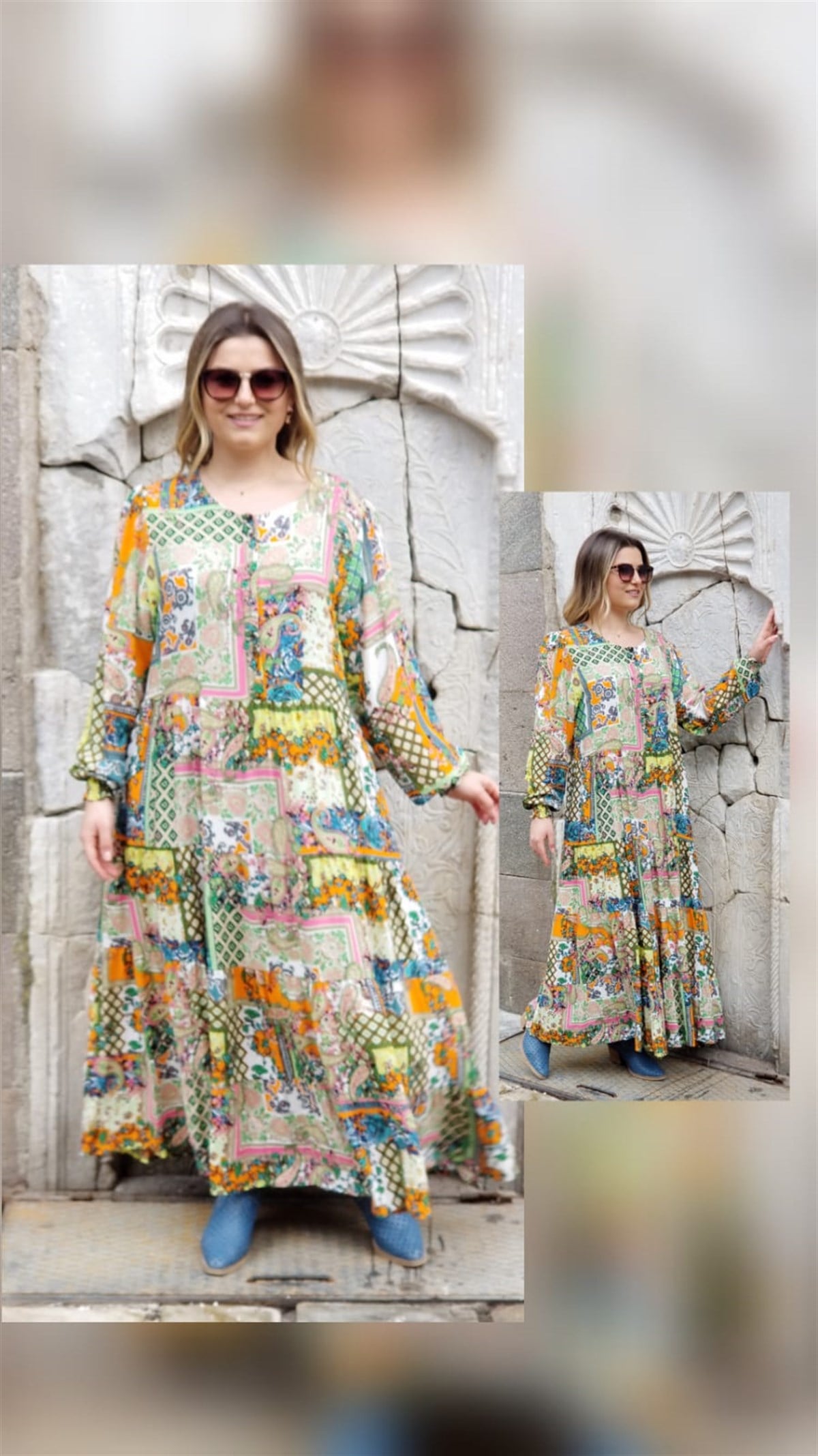 Renkli Salaş Elbise