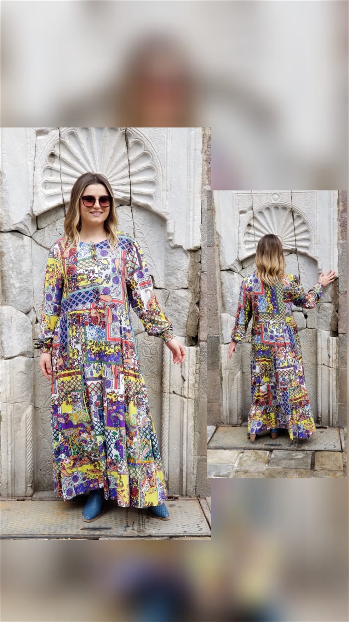 Renkli Salaş Elbise