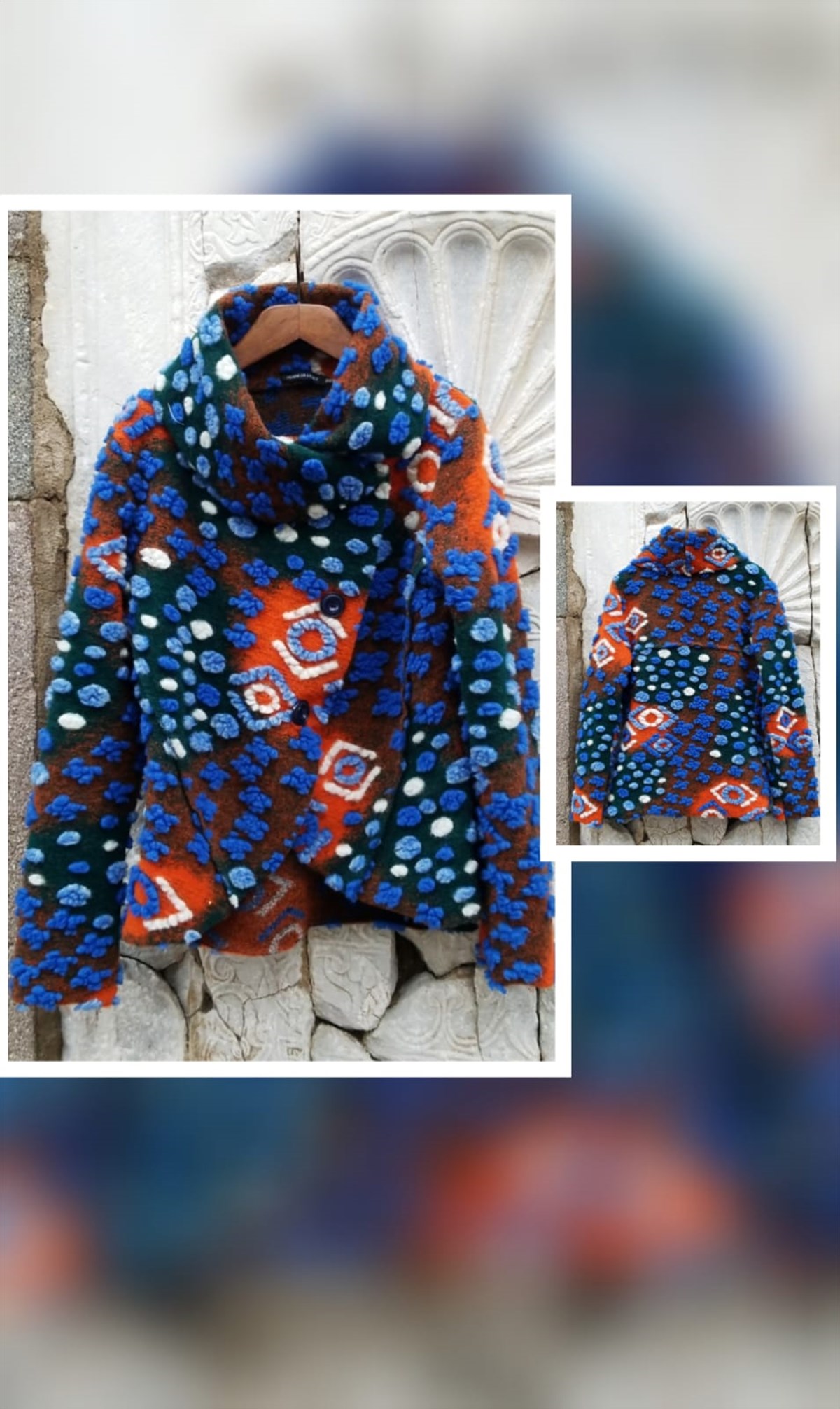 Saks Mavi Asimetrik İtalyan Kaban