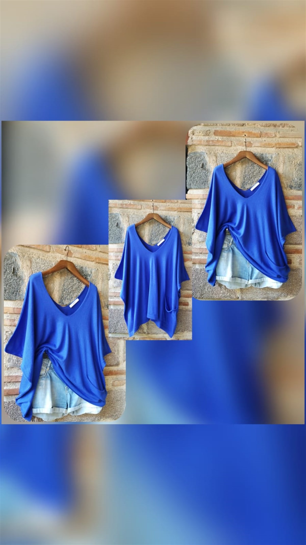 Saks Mavi İthal Triko Bluz