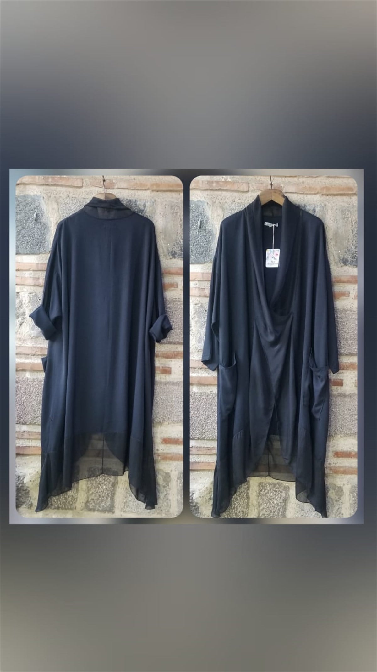 Siyah Venüs Tunik (Ön Kısmı İpek )