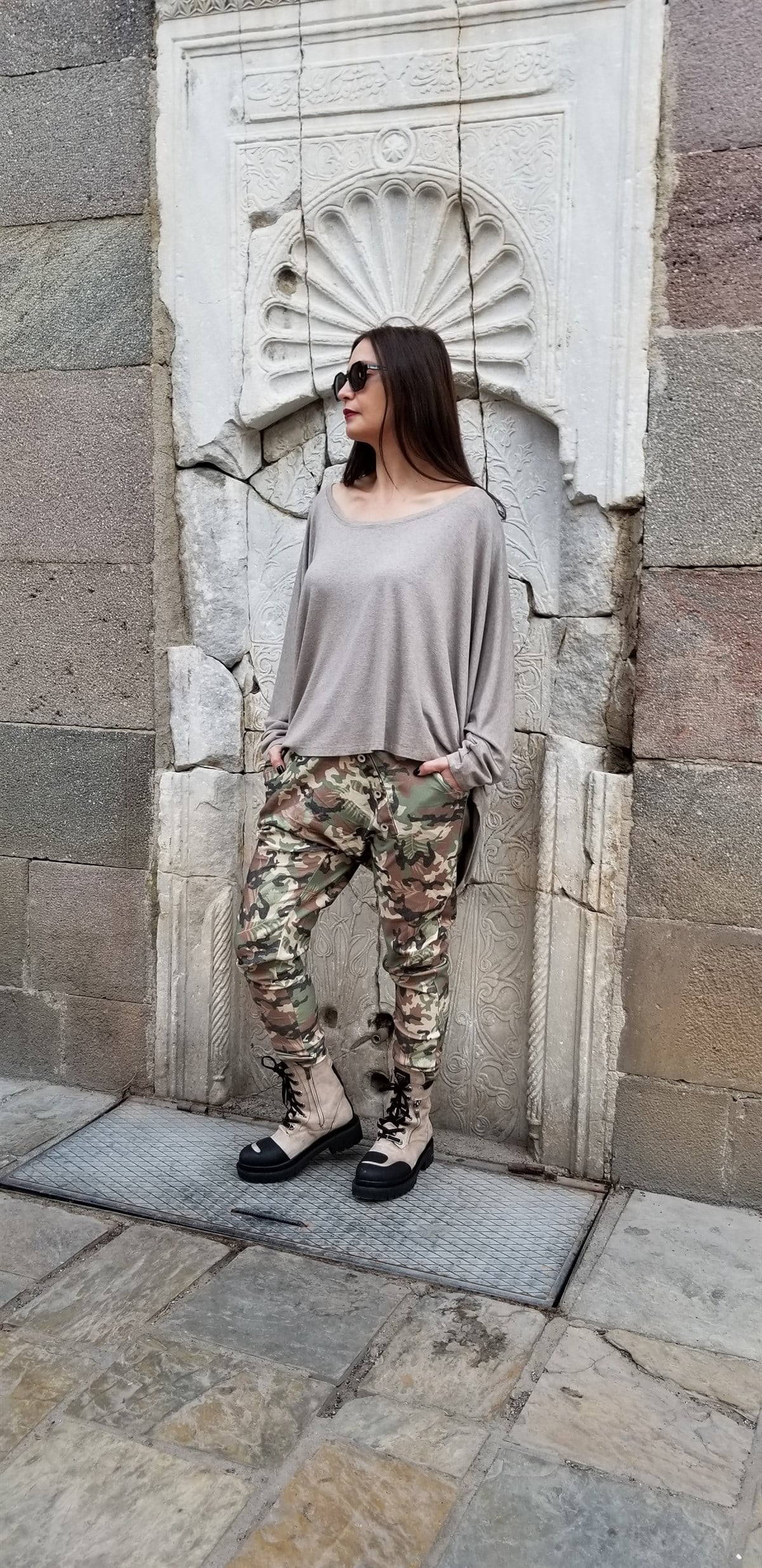 Taş Rengi Bluz (Triko Kumaş)