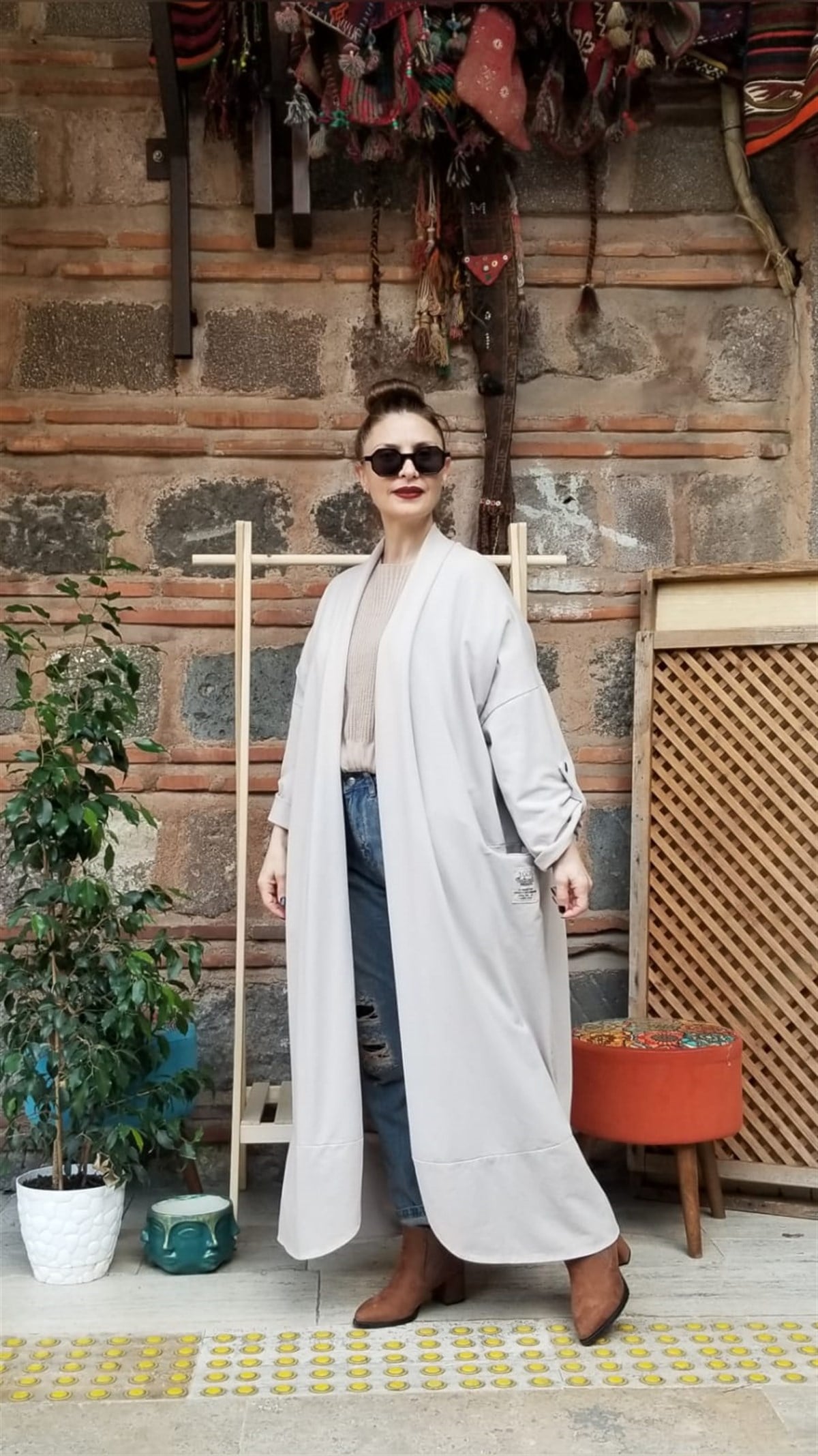 Taş Rengi Kaftan