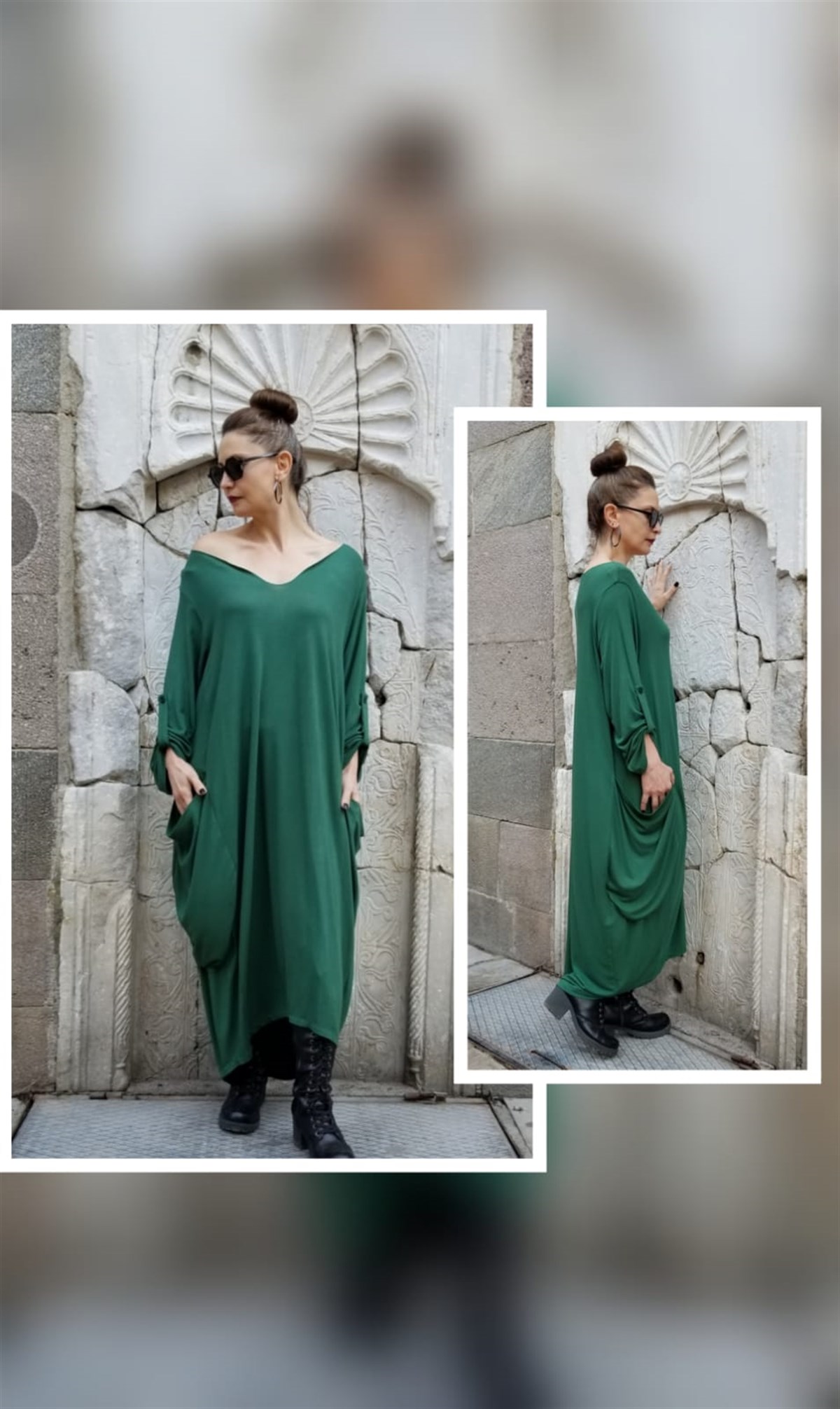 Yeşil Elbise (Triko Kumaş)