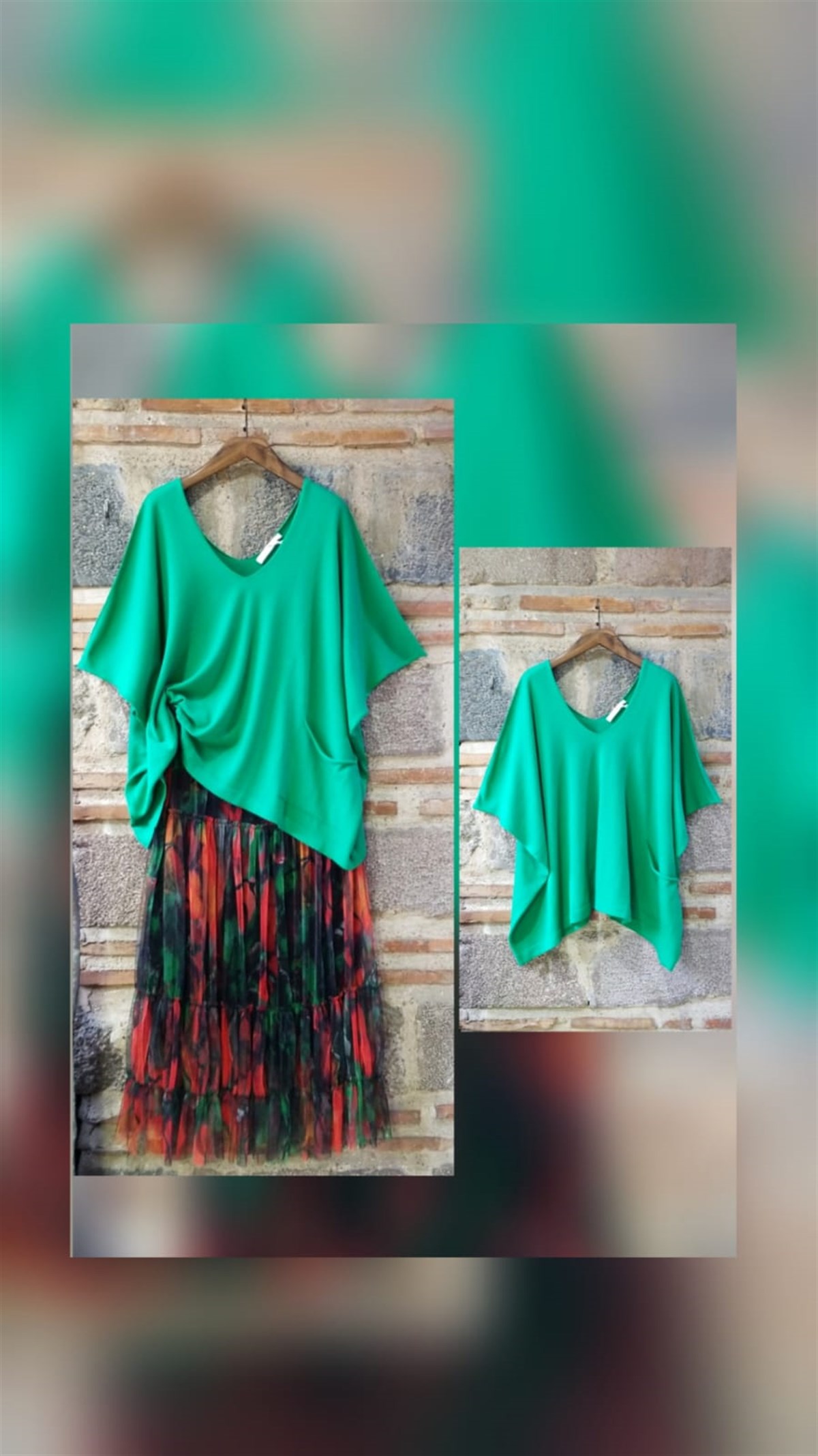 Yeşil İthal Triko Bluz