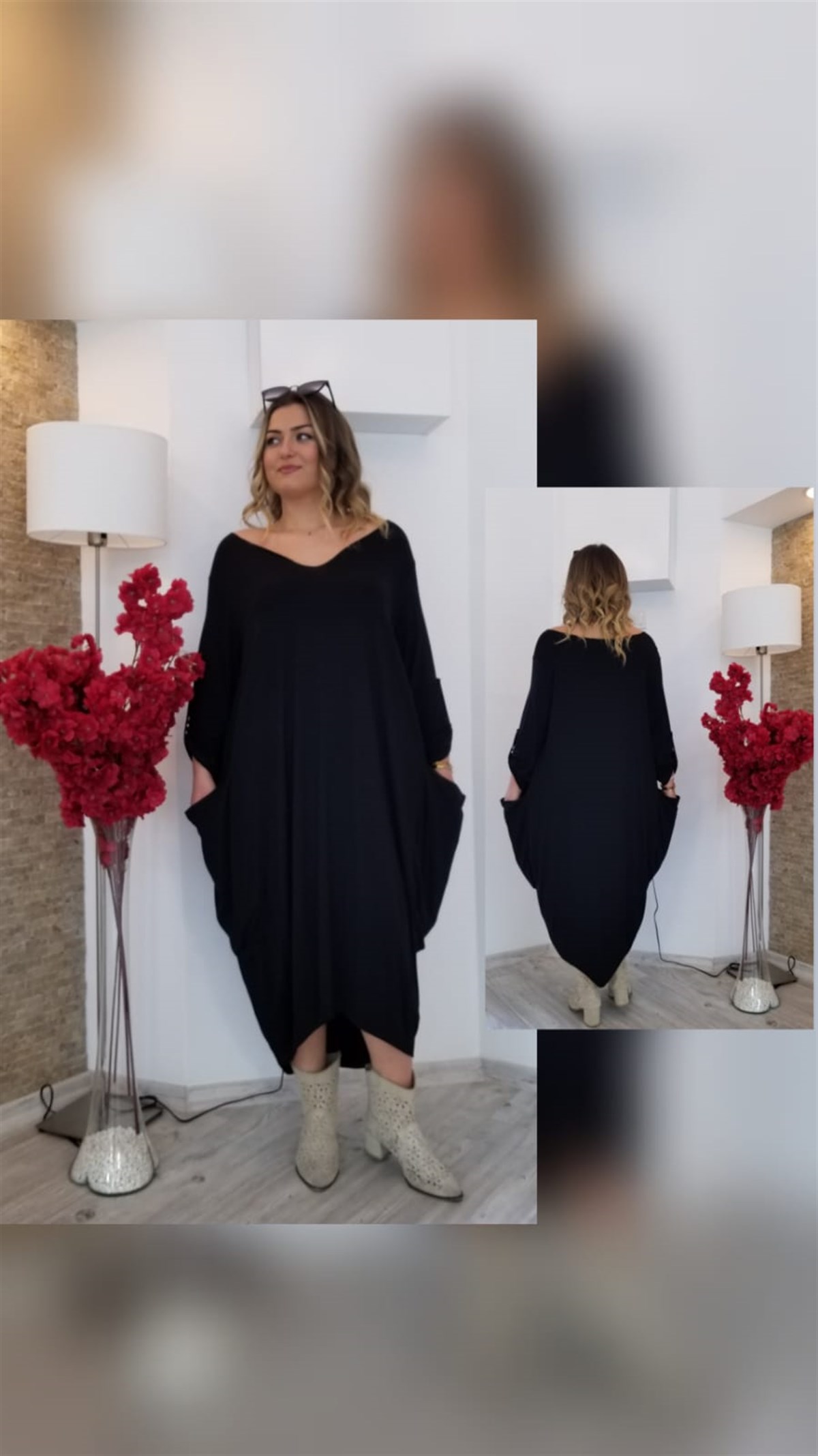  Siyah Elbise (Triko Kumaş)