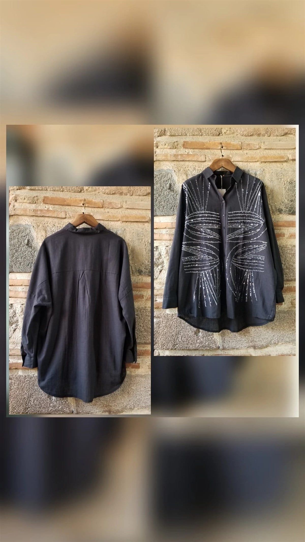 %100 koton makina işi nakışlı bluz