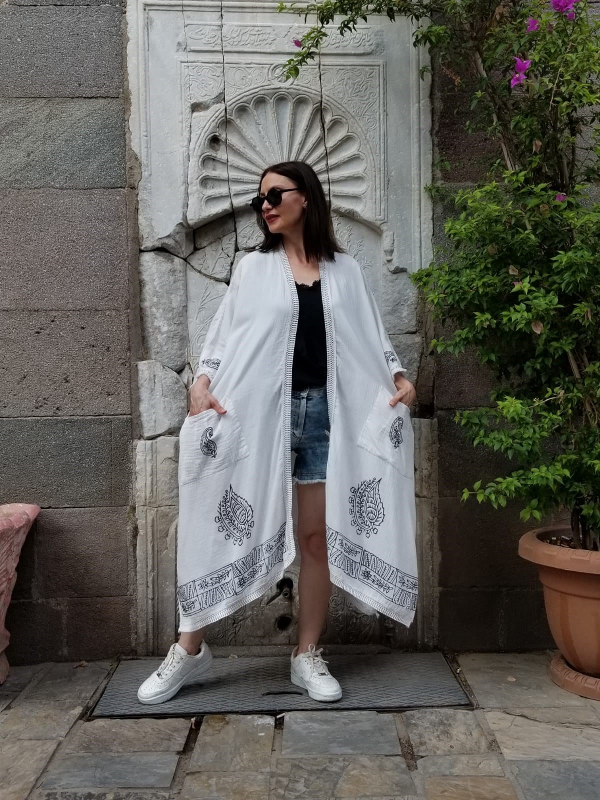 %100 Pamuklu Kumaş Kaftan