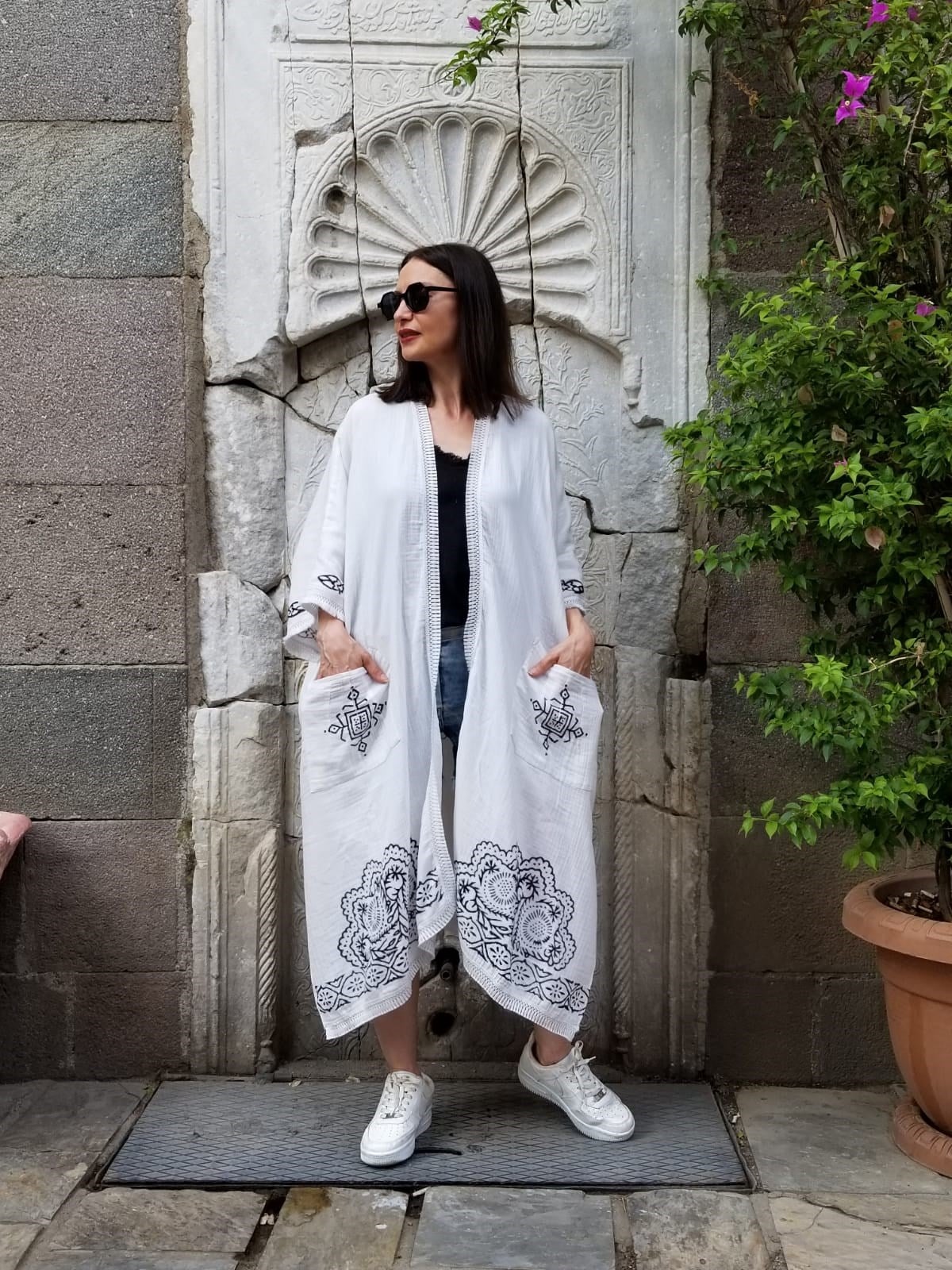 %100 Pamuklu Kumaş Kaftan