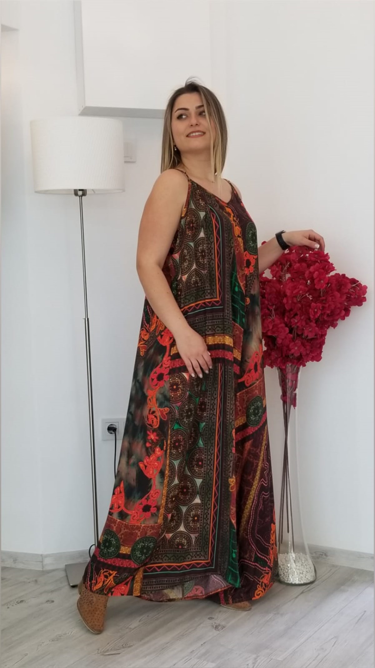 24 Renk İp Askılı Tulum Elbise