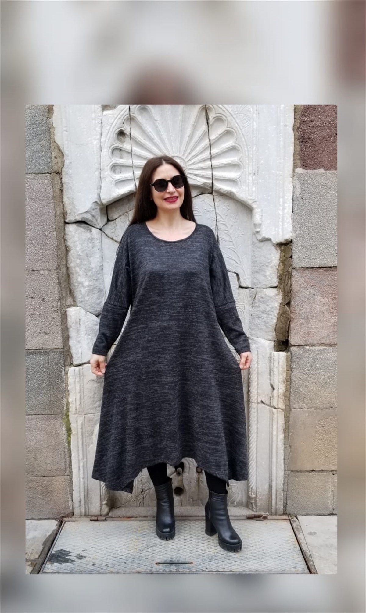 Antrasit Triko Elbise