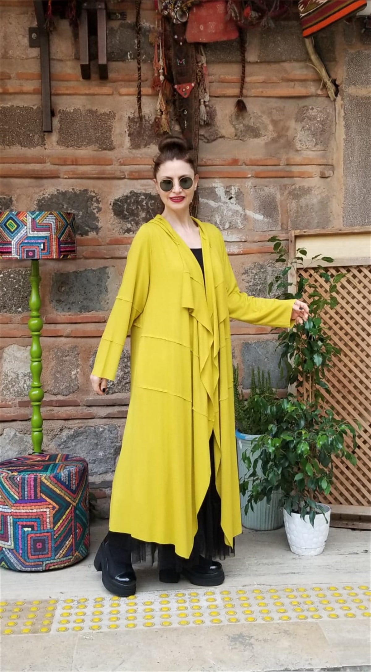 Asit Sarı Triko Kaftan