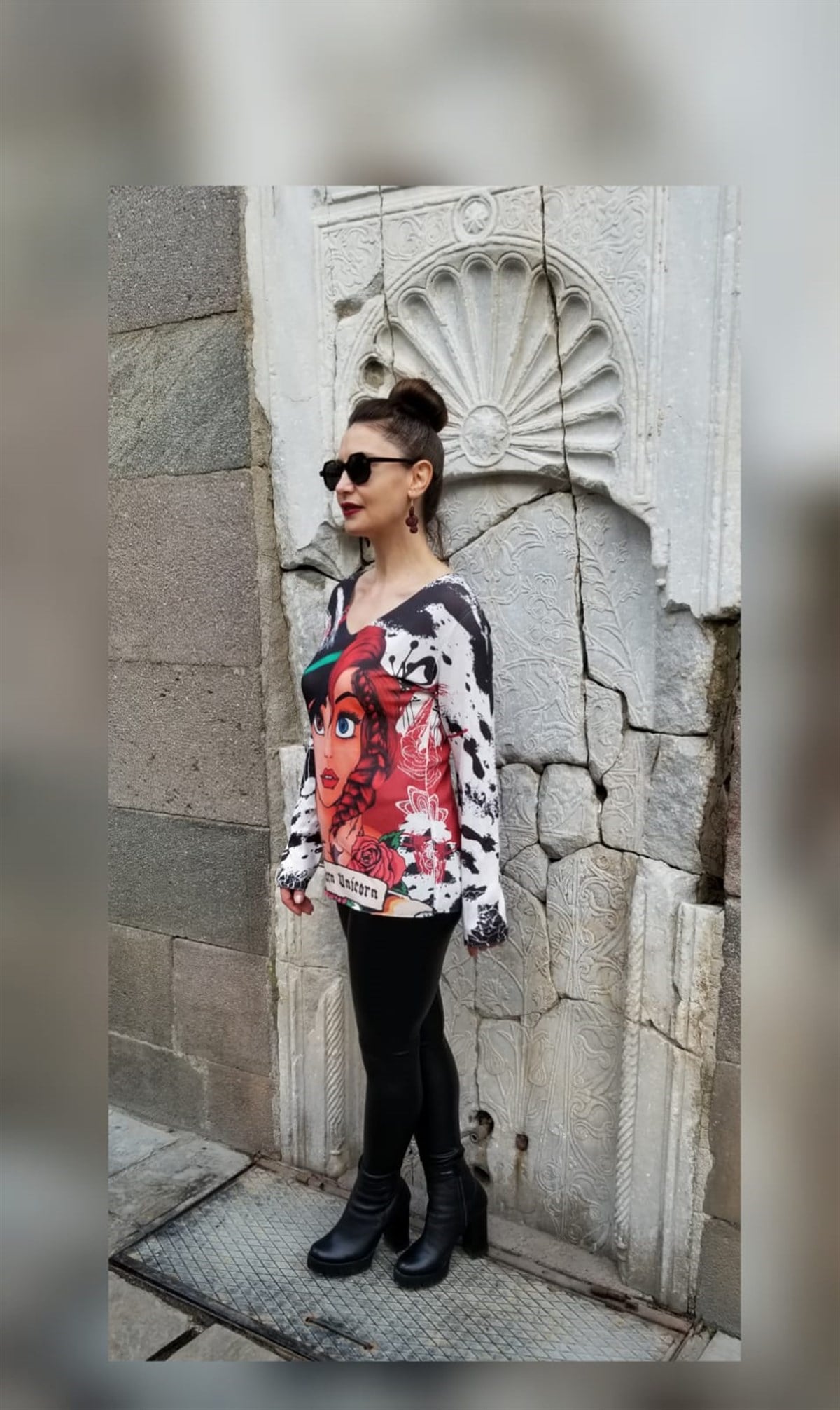 Baskılı Pamuklu Bluz