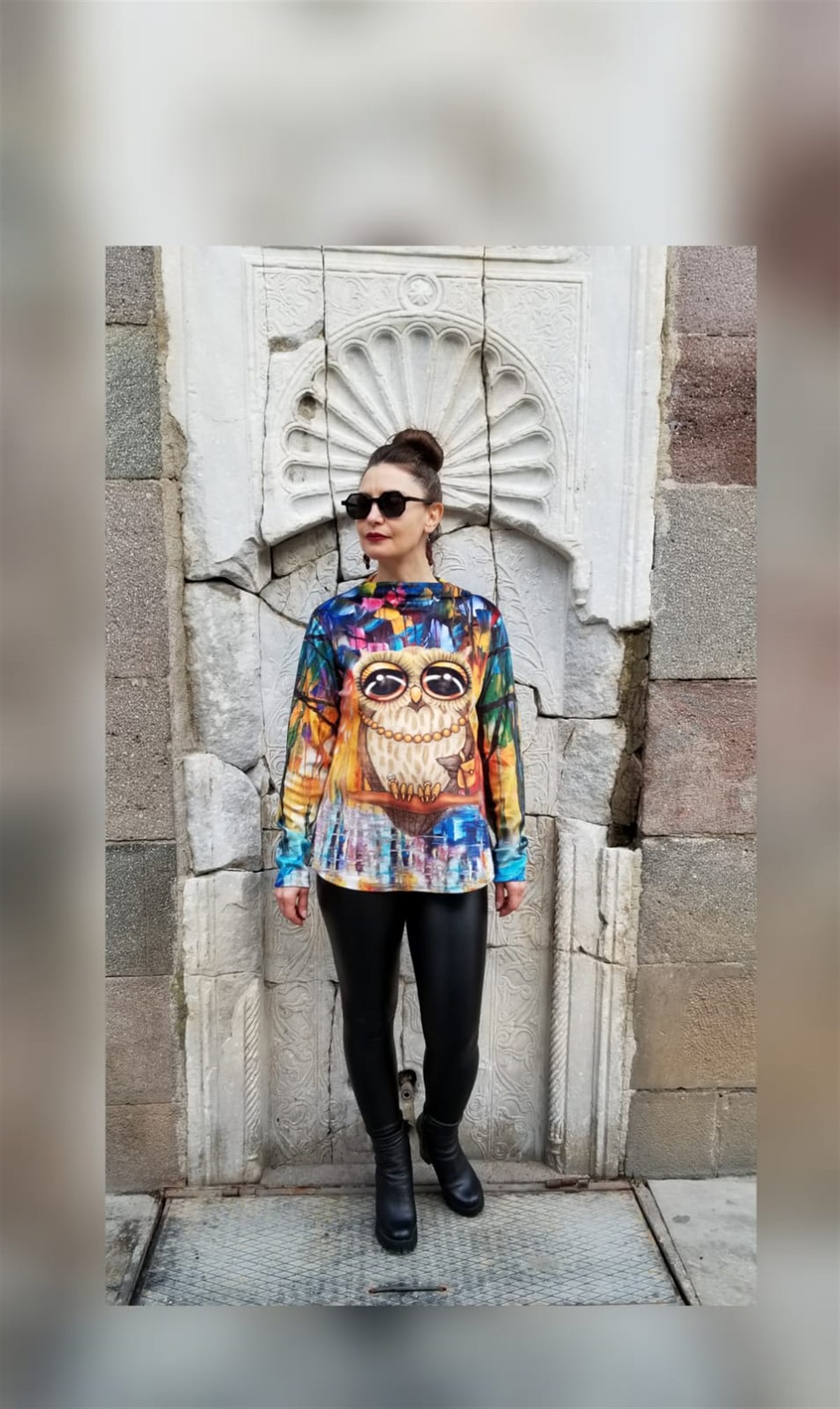 Baskılı Pamuklu Bluz