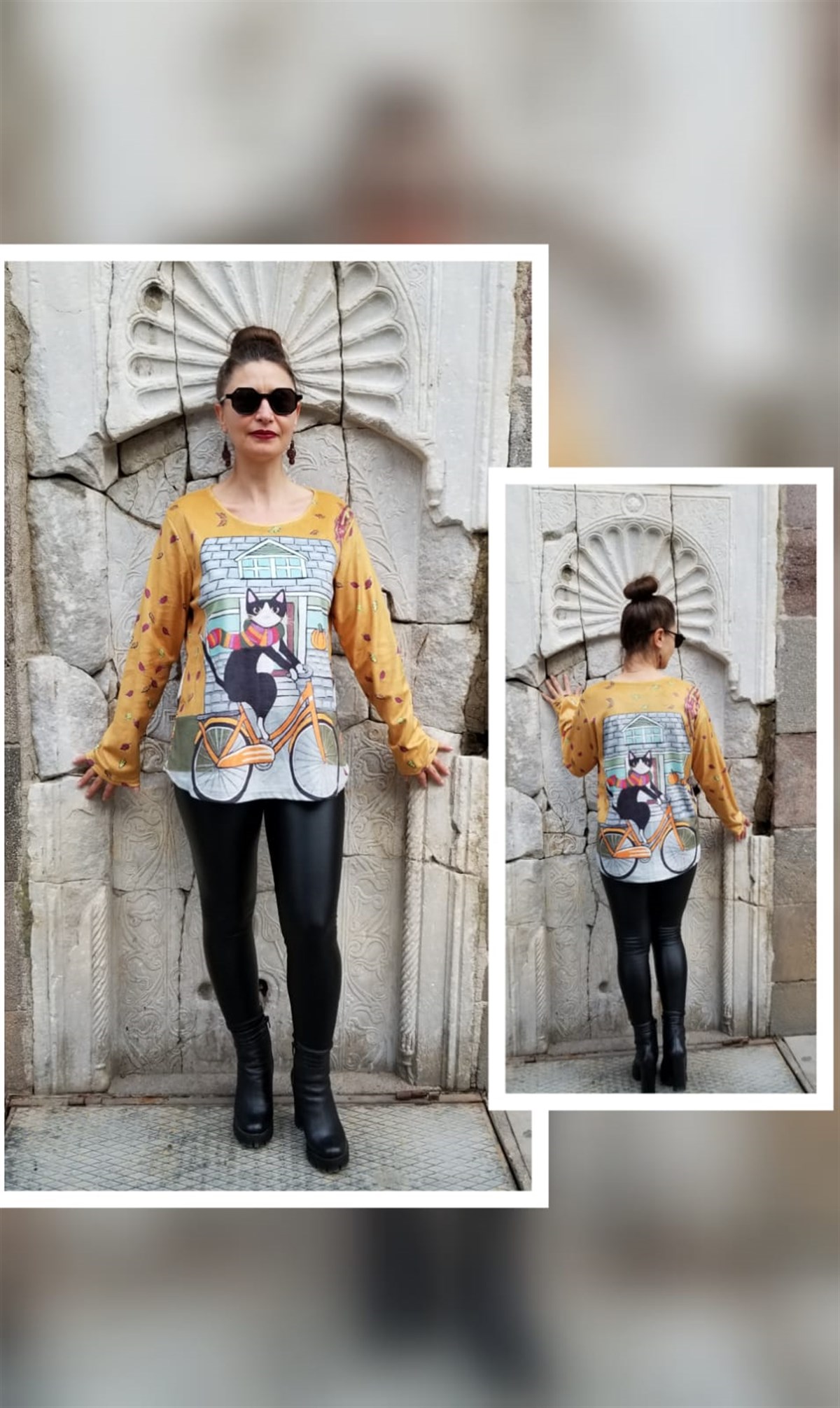 Baskılı Pamuklu Bluz