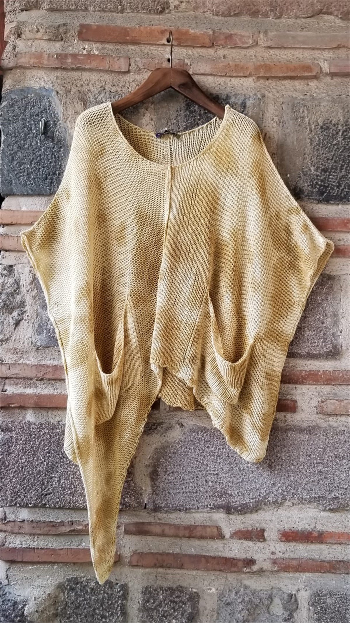 Batik Desen Cepli Asimetrik Merserize Bluz