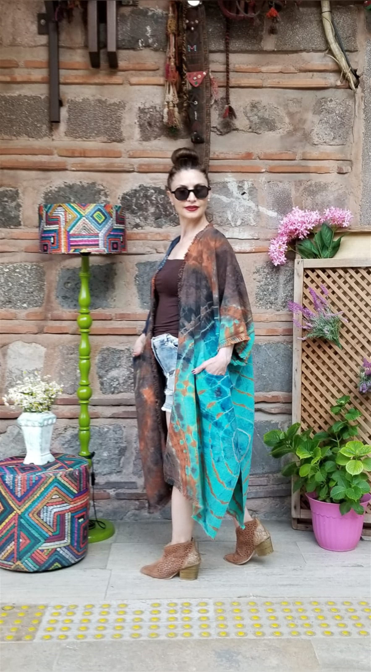 Batik Desenli Cepli Kaftan