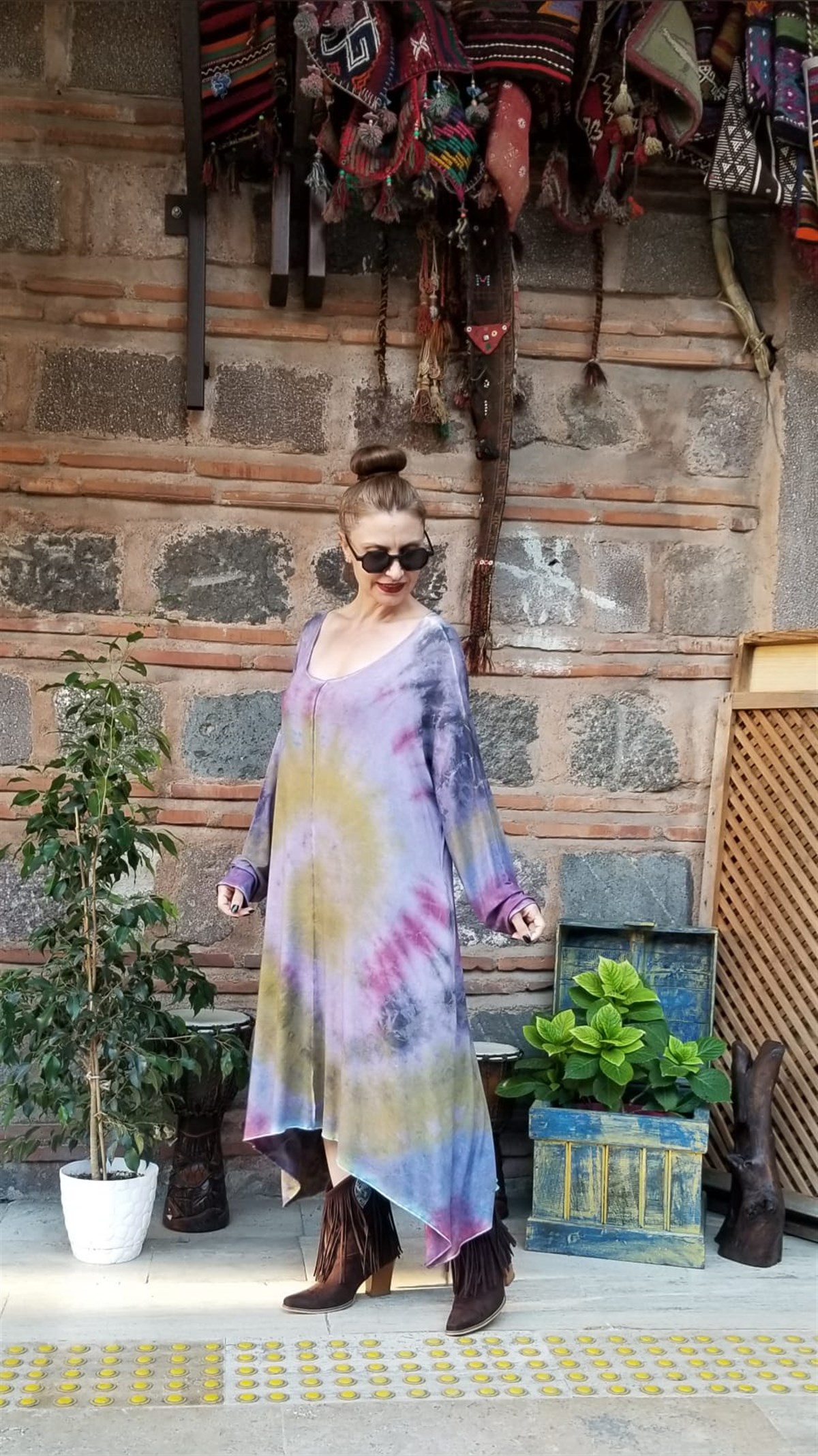 Batik Desenli  Elbise
